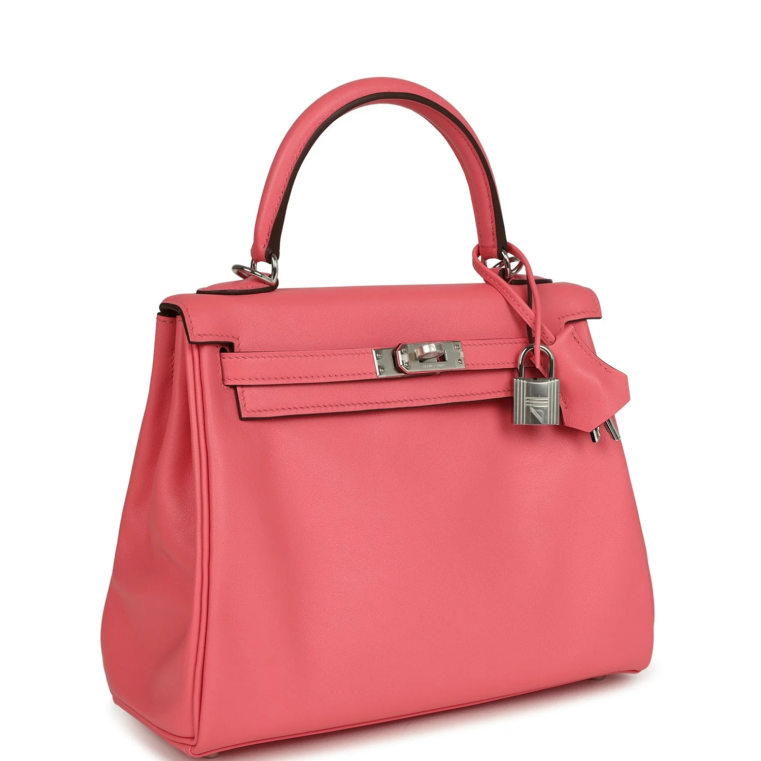 Hermes Kelly Retourne  Rose Azalee Swift Palladium Hardware