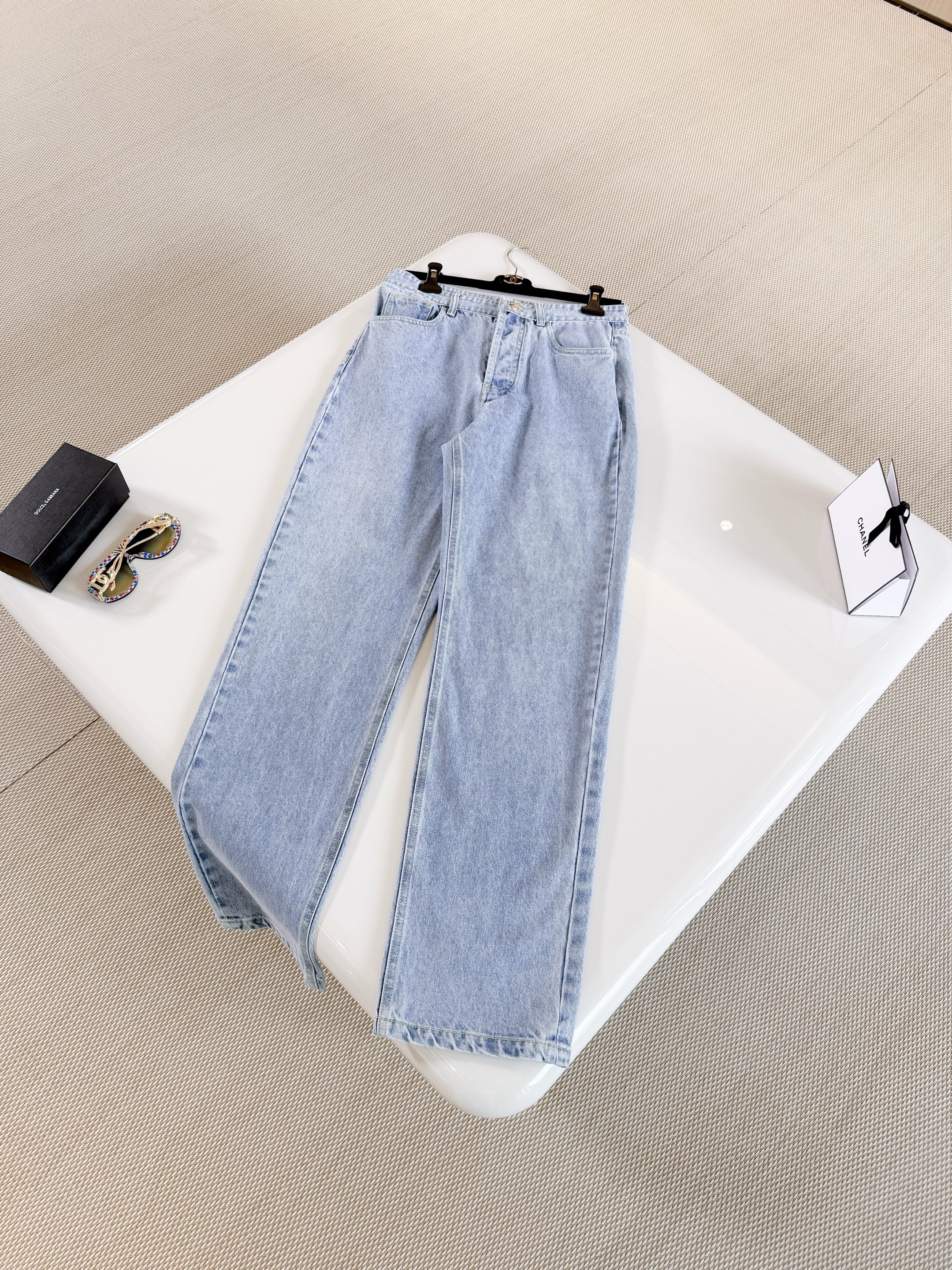 Chanel Covered Button Jeans #380458