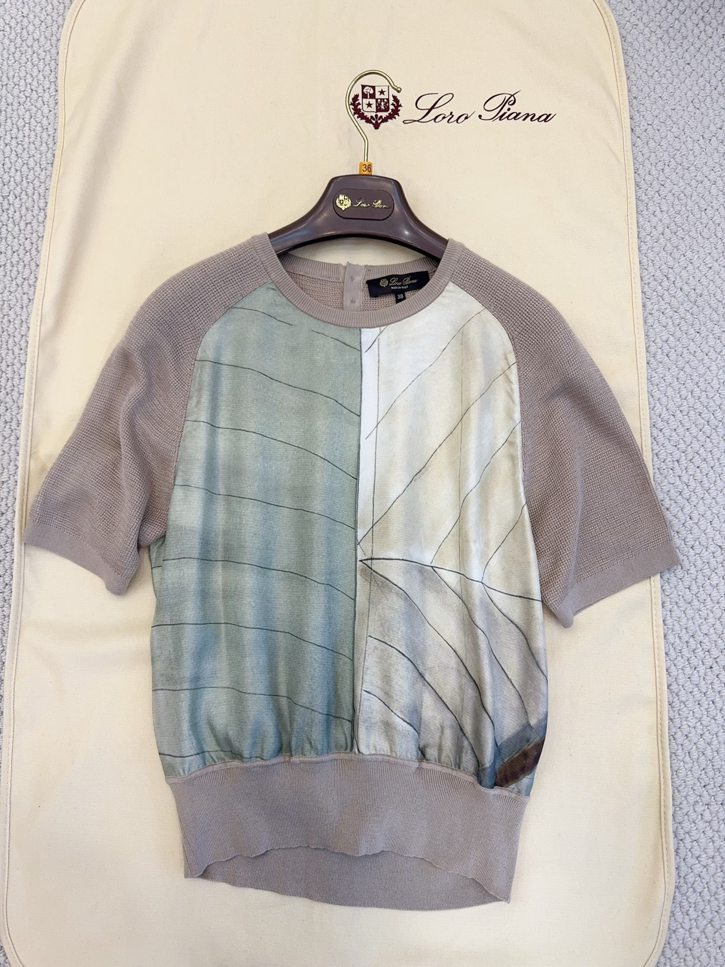 Loro Piana Maestrale Top Silk Burnt Sugar Vory Light Brown Jumpers   #387740