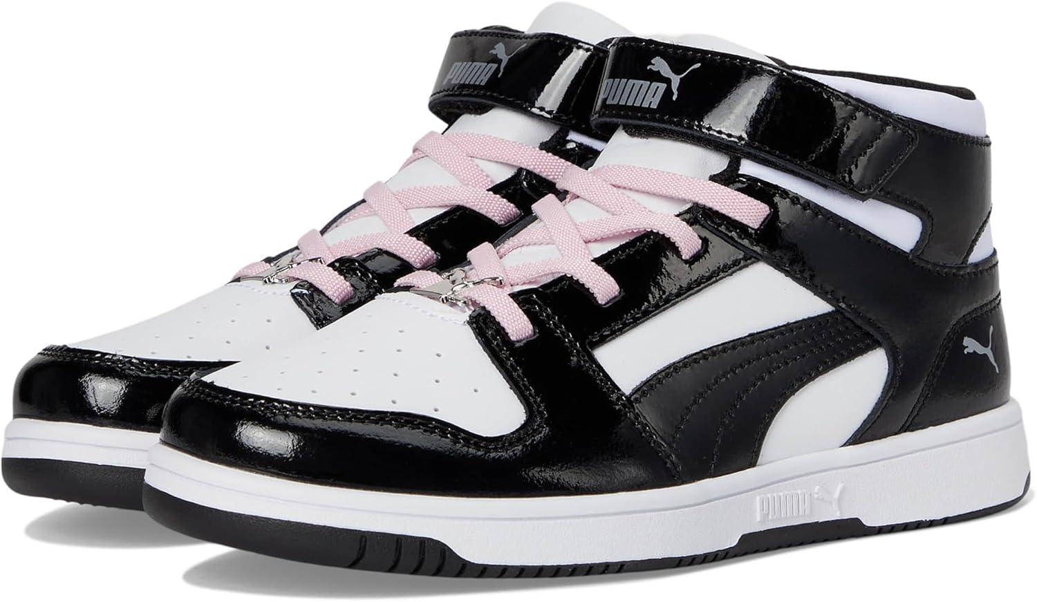 PUMA Kids' Rebound Layup Mid Hook and Loop Sneakers