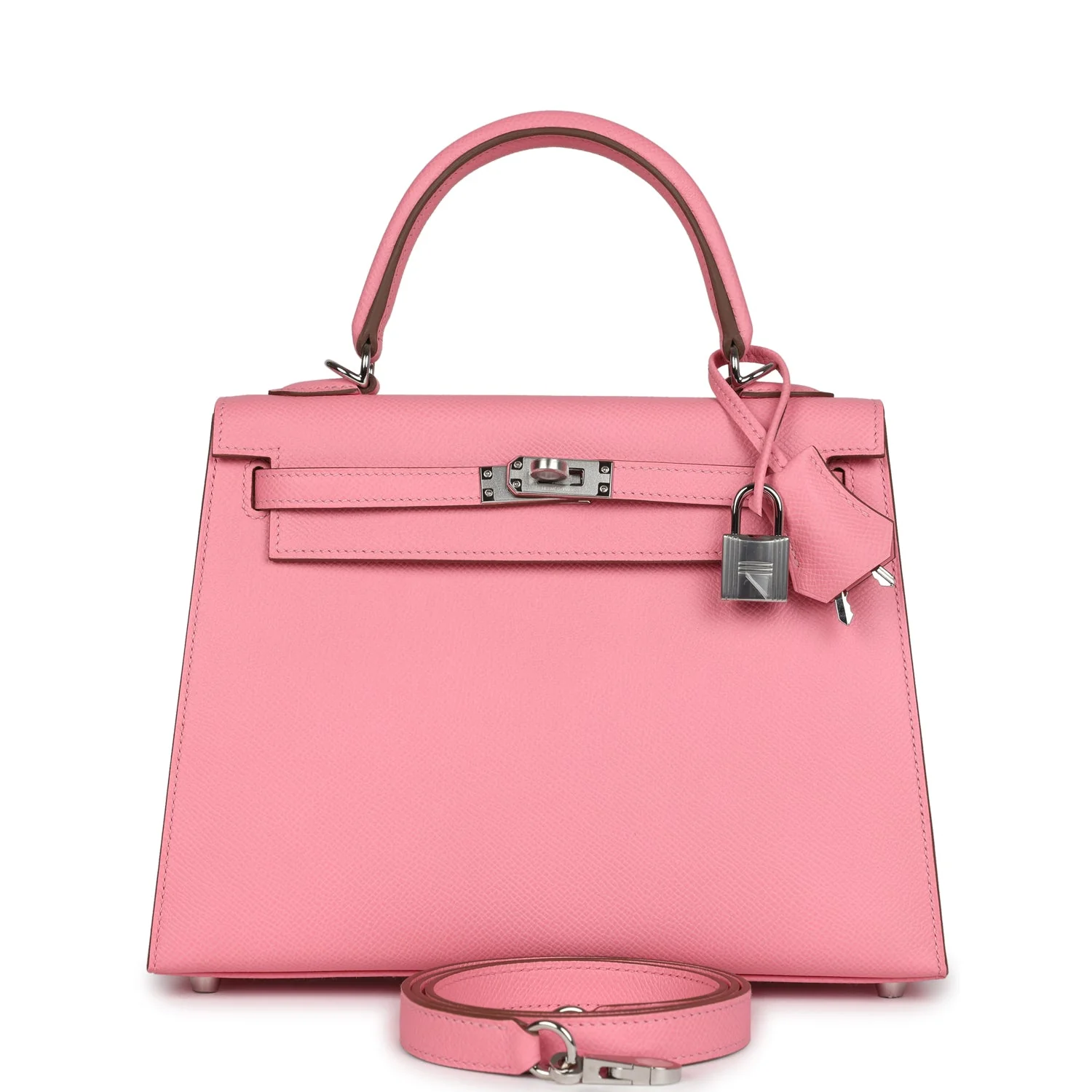 Hermes Kelly Sellier  Rose Confetti Epsom Palladium Hardware