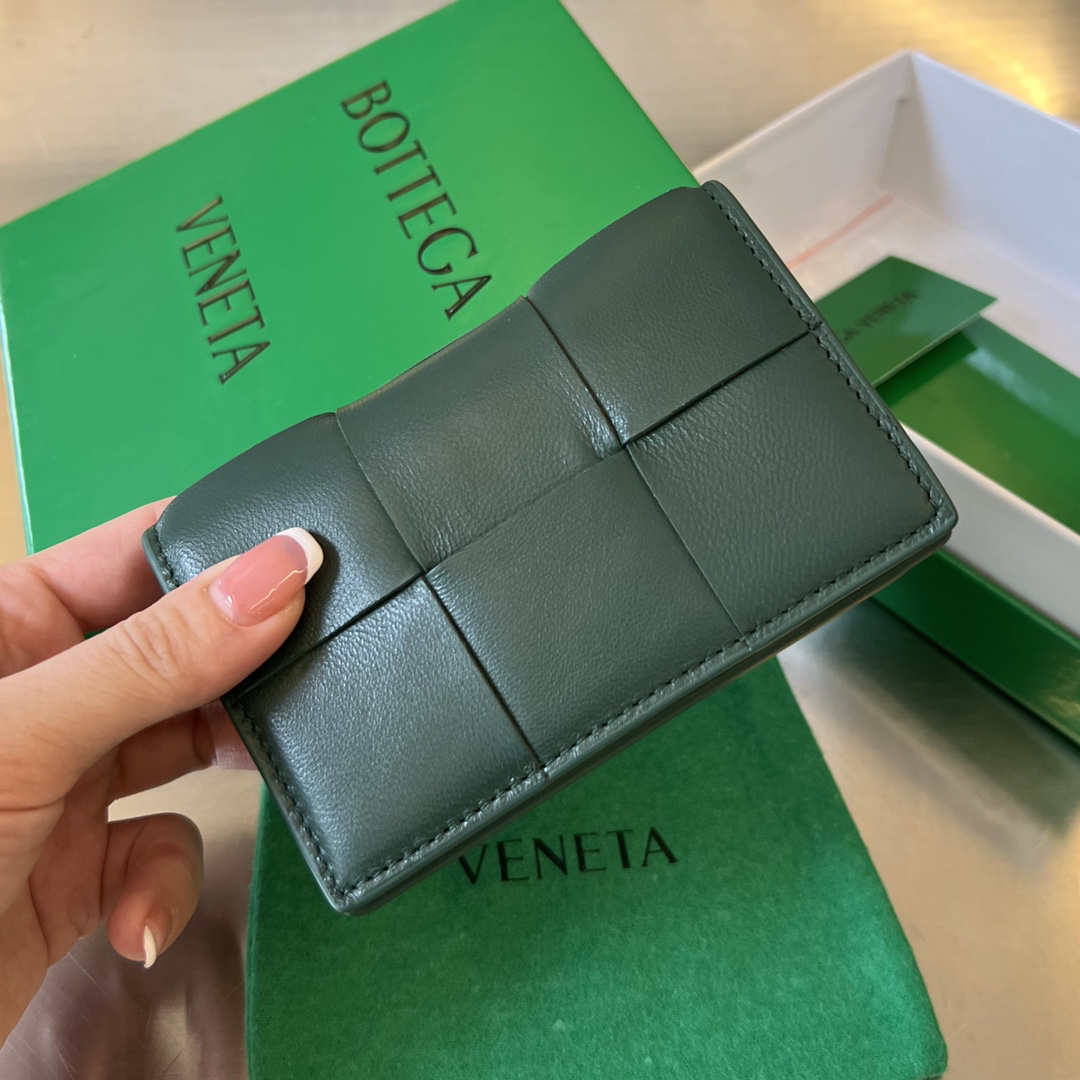 [TOP] Bottega Veneta BV Folding Slim Business Card Holder 12.5x7.5 cm - Military Green - 711 Luxury