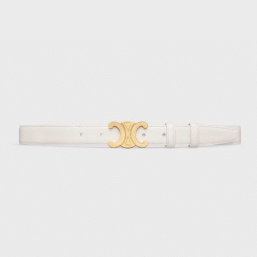 [TOP] CELINE Belt Calfskin 2.4cm - White - 711 Luxury