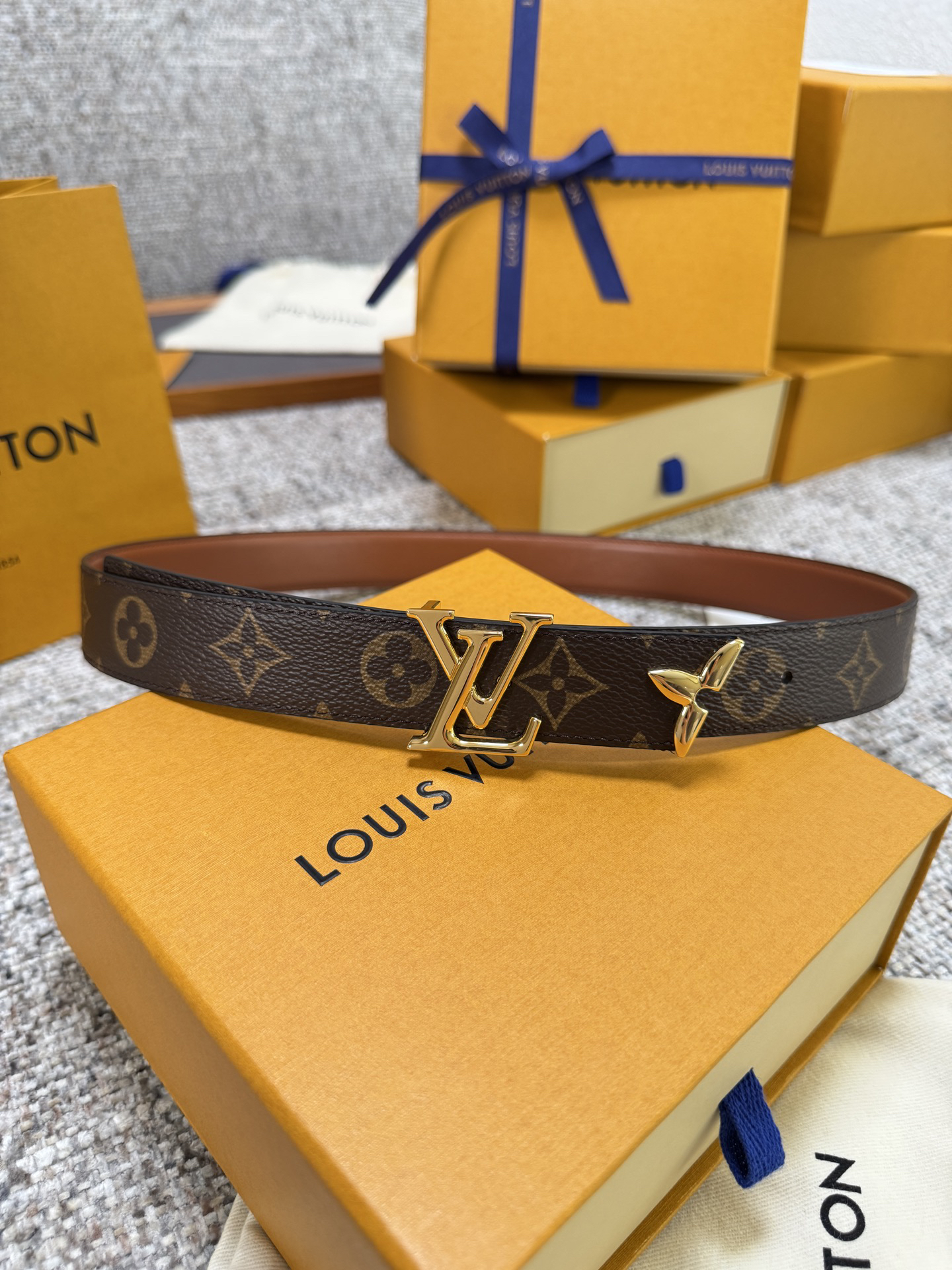[TOP] Louis Vuitton LV Belt 3 cm - Brown - 711 Luxury