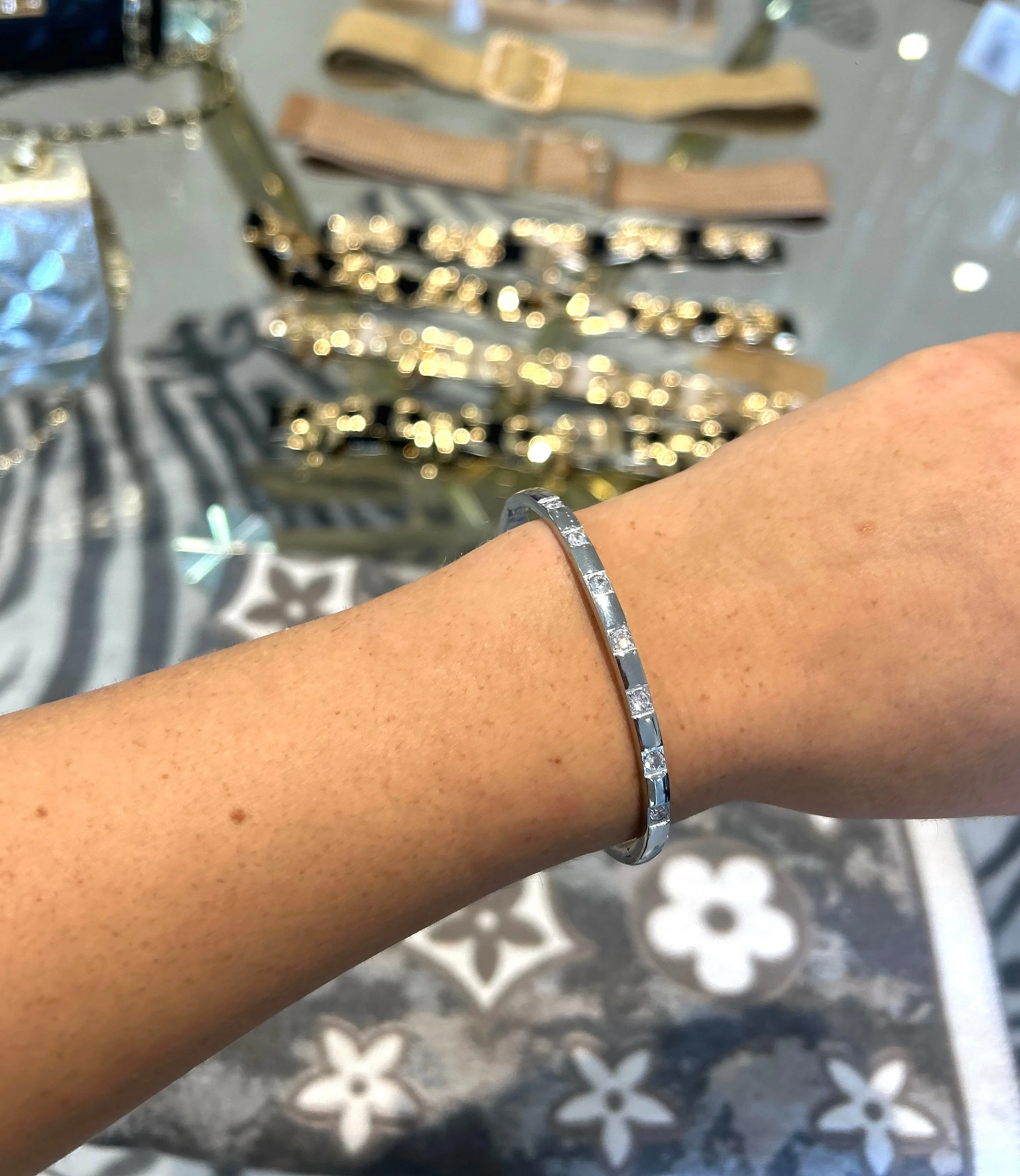 Square Diamante Bangle