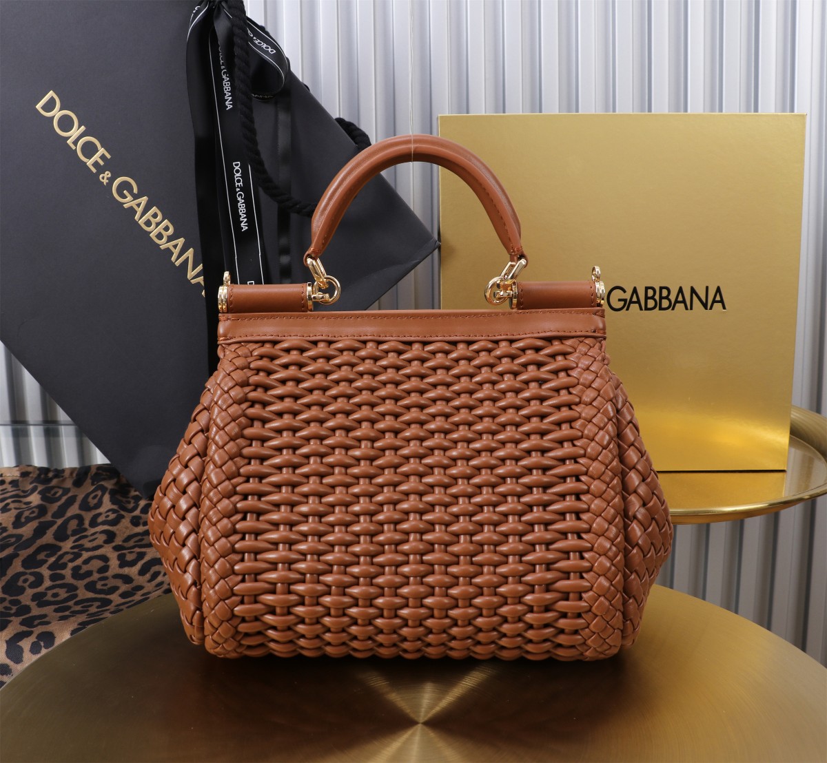 [TOP] Dolce & Gabbana D&G Sicily Bag 20 x 16 x 8 CM - Brown - 711 Luxury