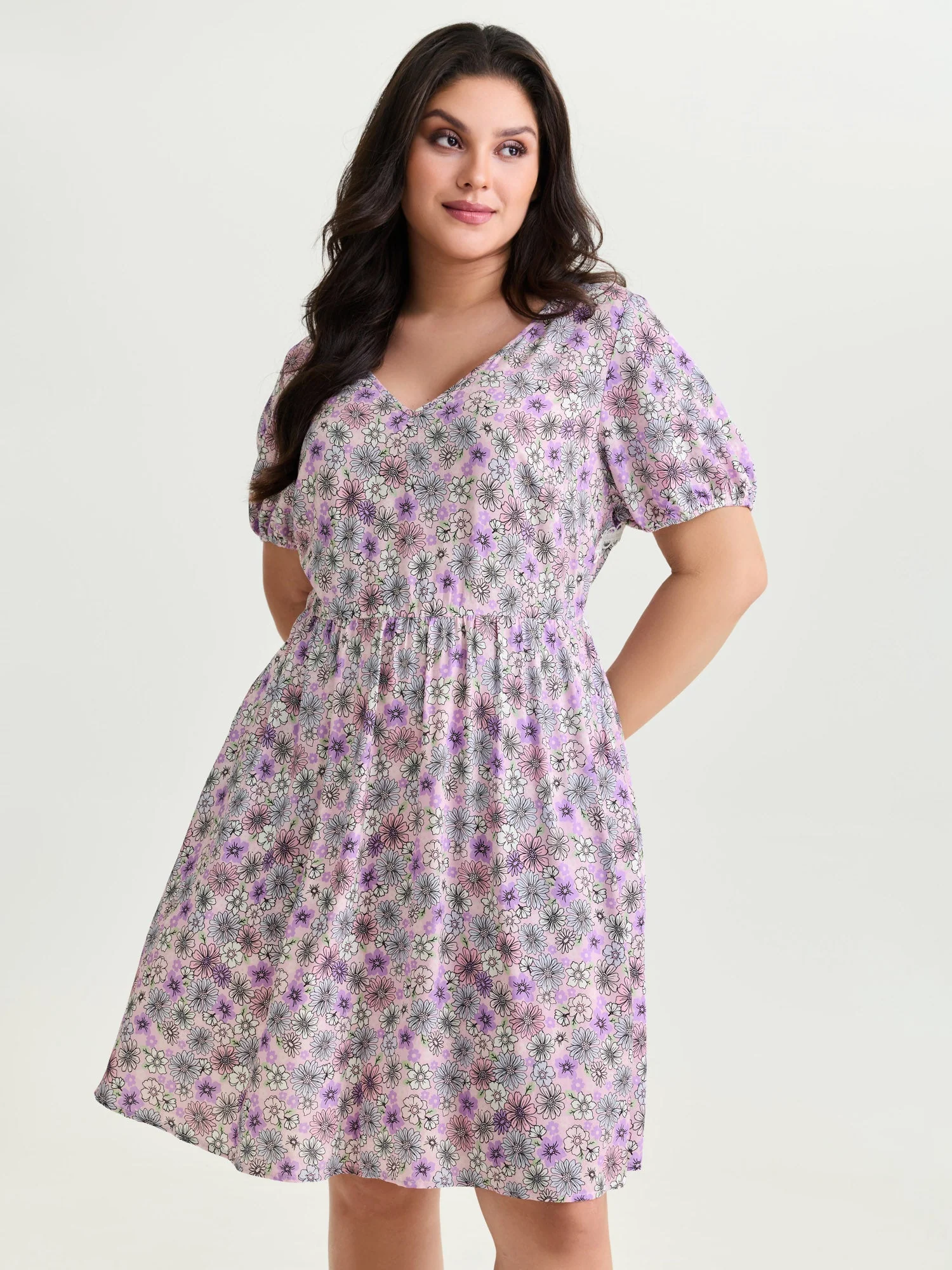 Supersoft Delicate Floral Lace Trim Mini Dress