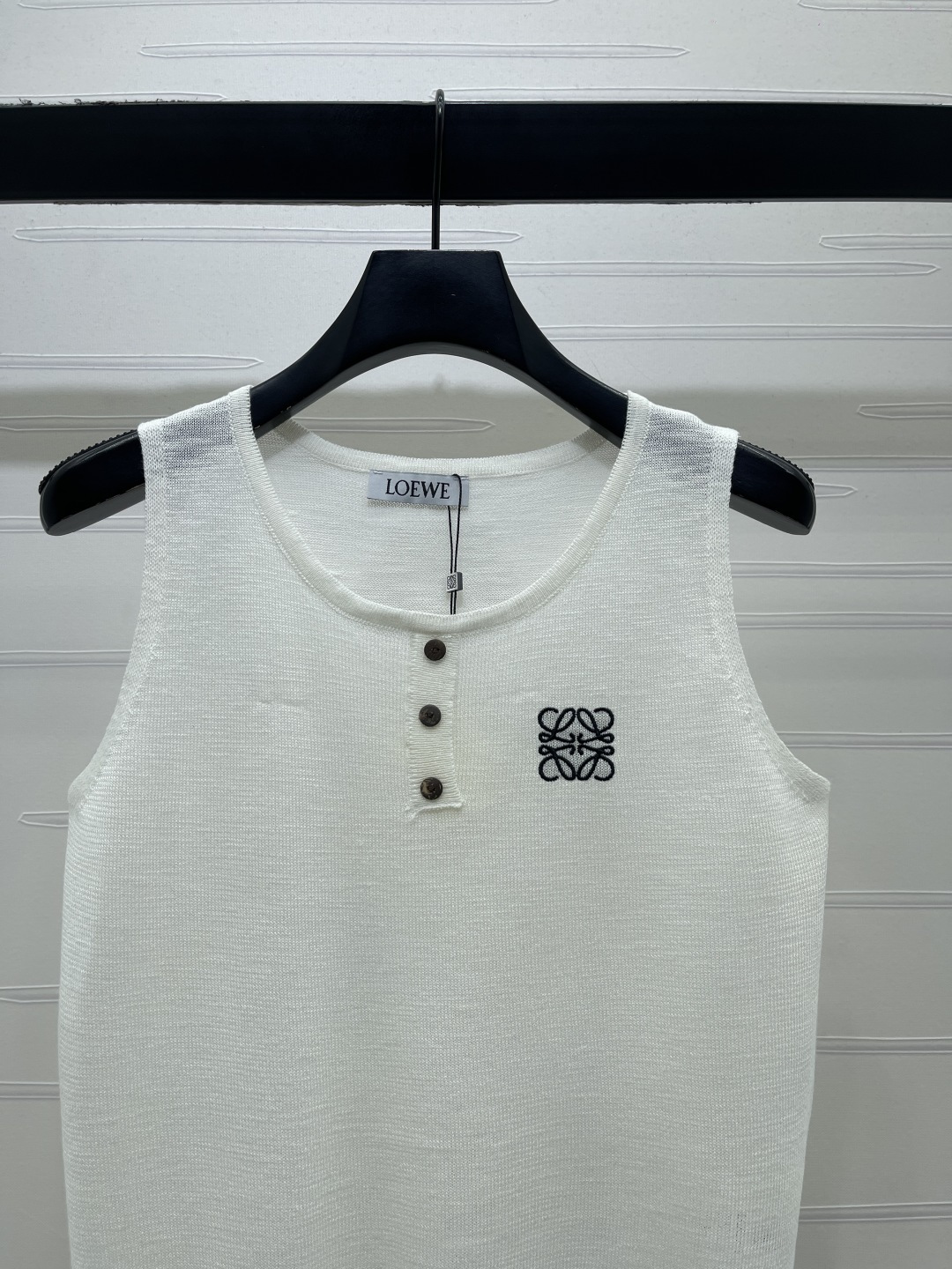 [TOP] LOEWE Totem Logo Knitted Vest - White