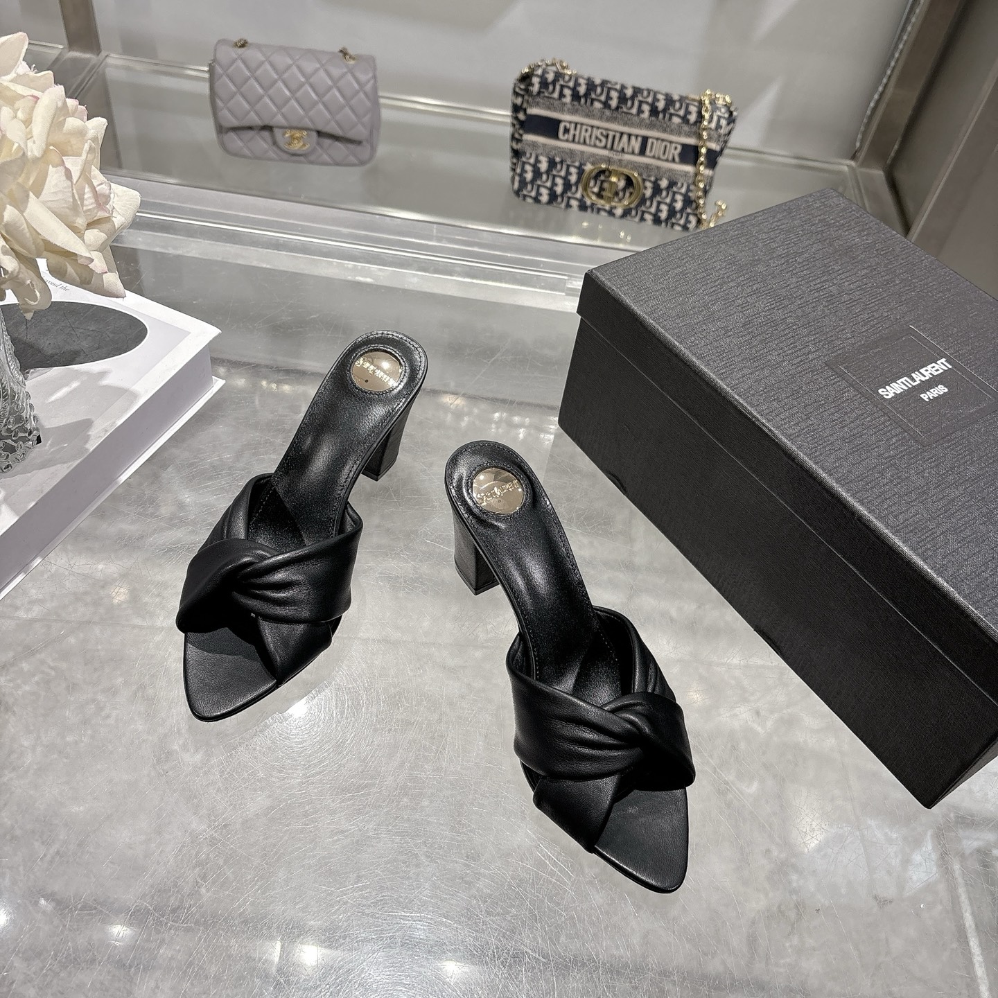[TOP] Yves Saint Laurent YSL High Heels - Black - 711 Luxury
