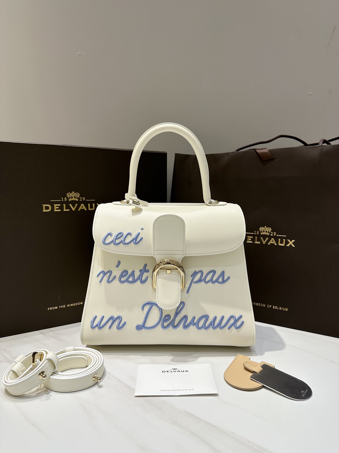 [TOP] Delvaux Brillant Bag Box Leather 28cm - White - 711 Luxury