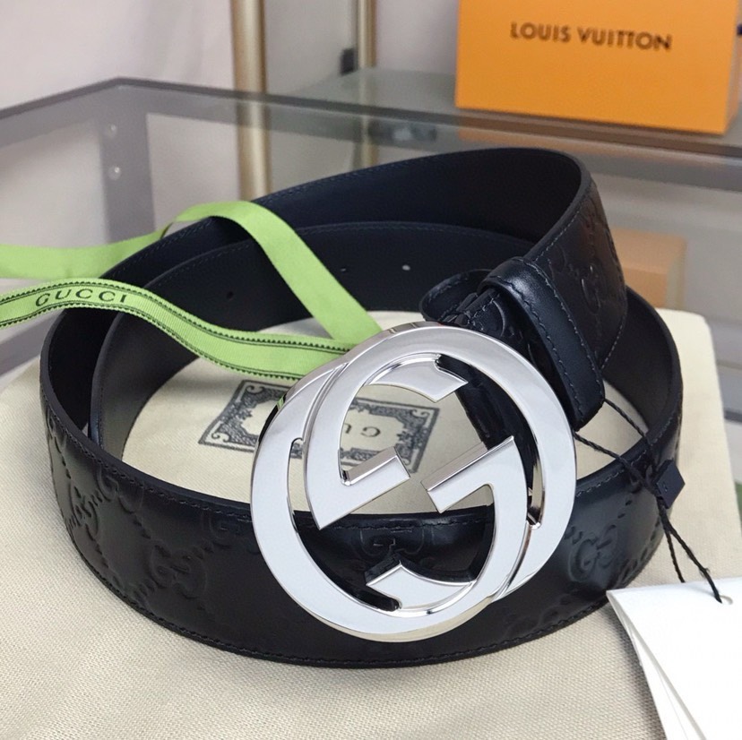 [TOP] GUCCI GG Belt Signature Leather - Black - 711 Luxury
