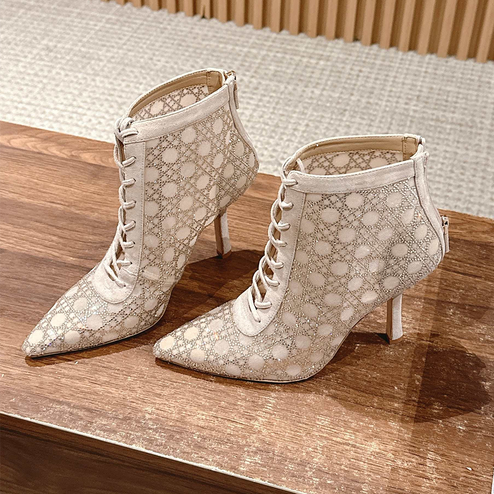 Dior Shoes Dior Dazzling Galaxy Series Mesh Cannage Pattern Rhinestone High Heels View 2 | Nigo Office