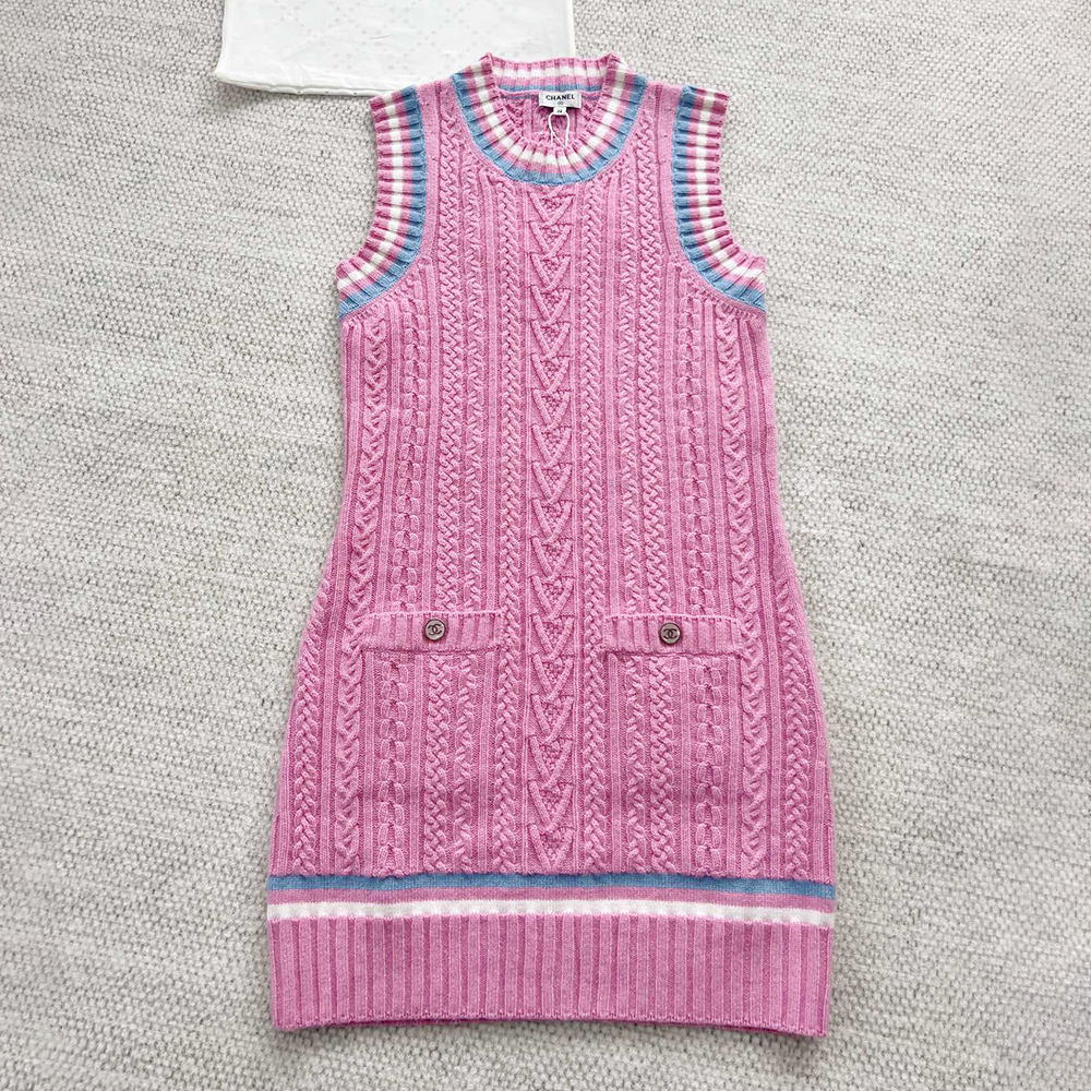 Chanel Top-Qualitu Version CC Cashmere Dress #380166