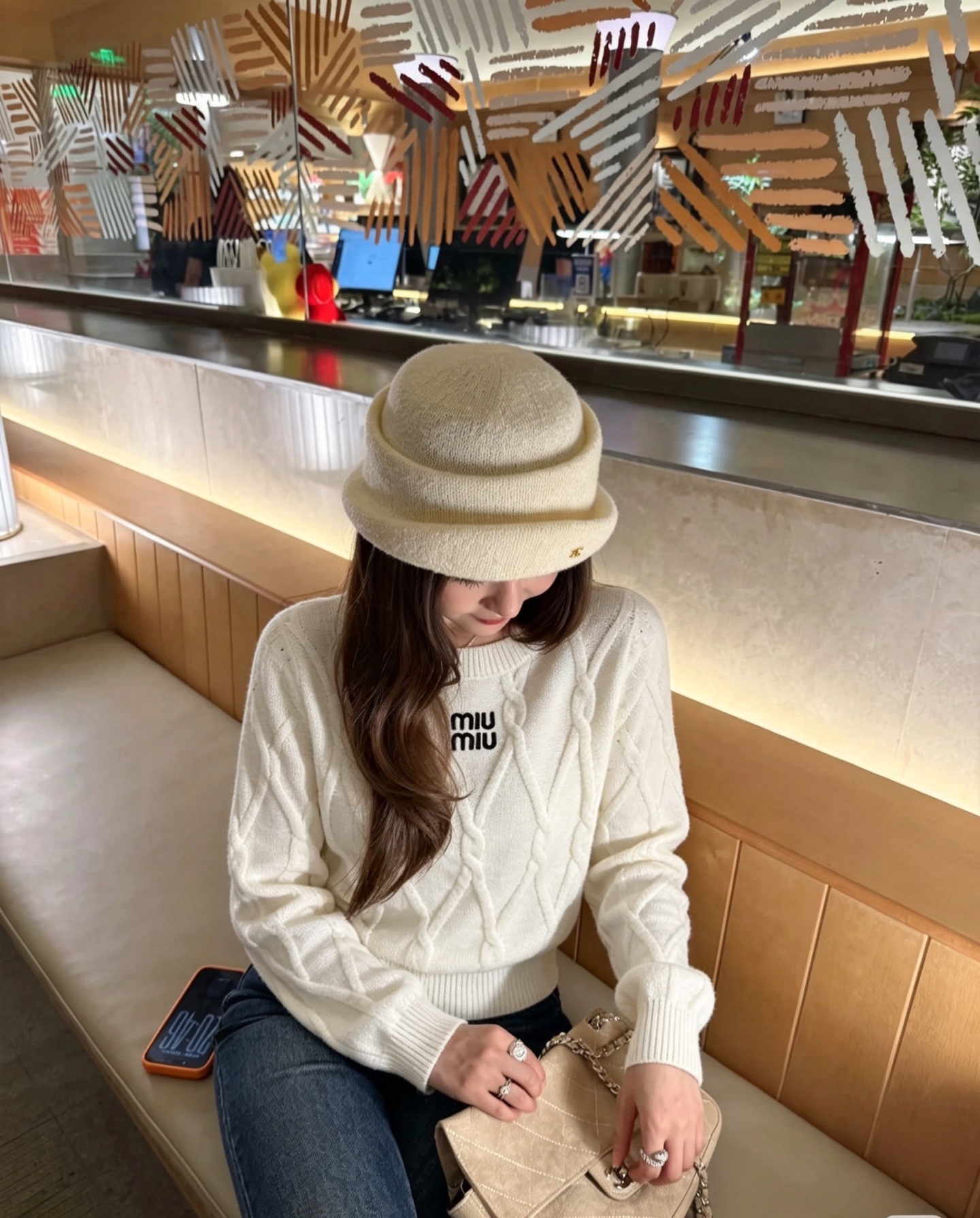 [TOP] Miu Miu Embroidered Letter Necklaces With Knitted Long Sleeves - 4 Colors - 711 Luxury