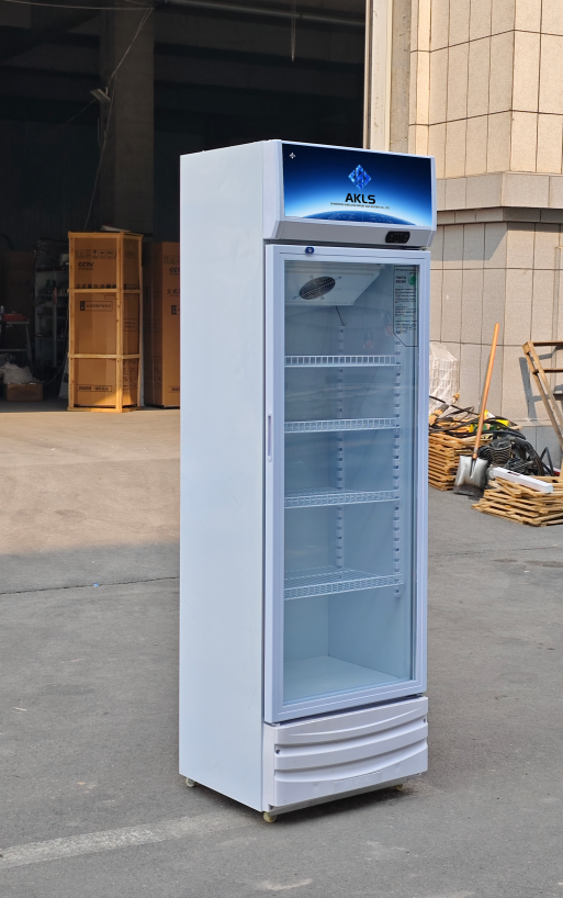Single-door commercial dual-temperature air-cooled upright beverage display cabinet