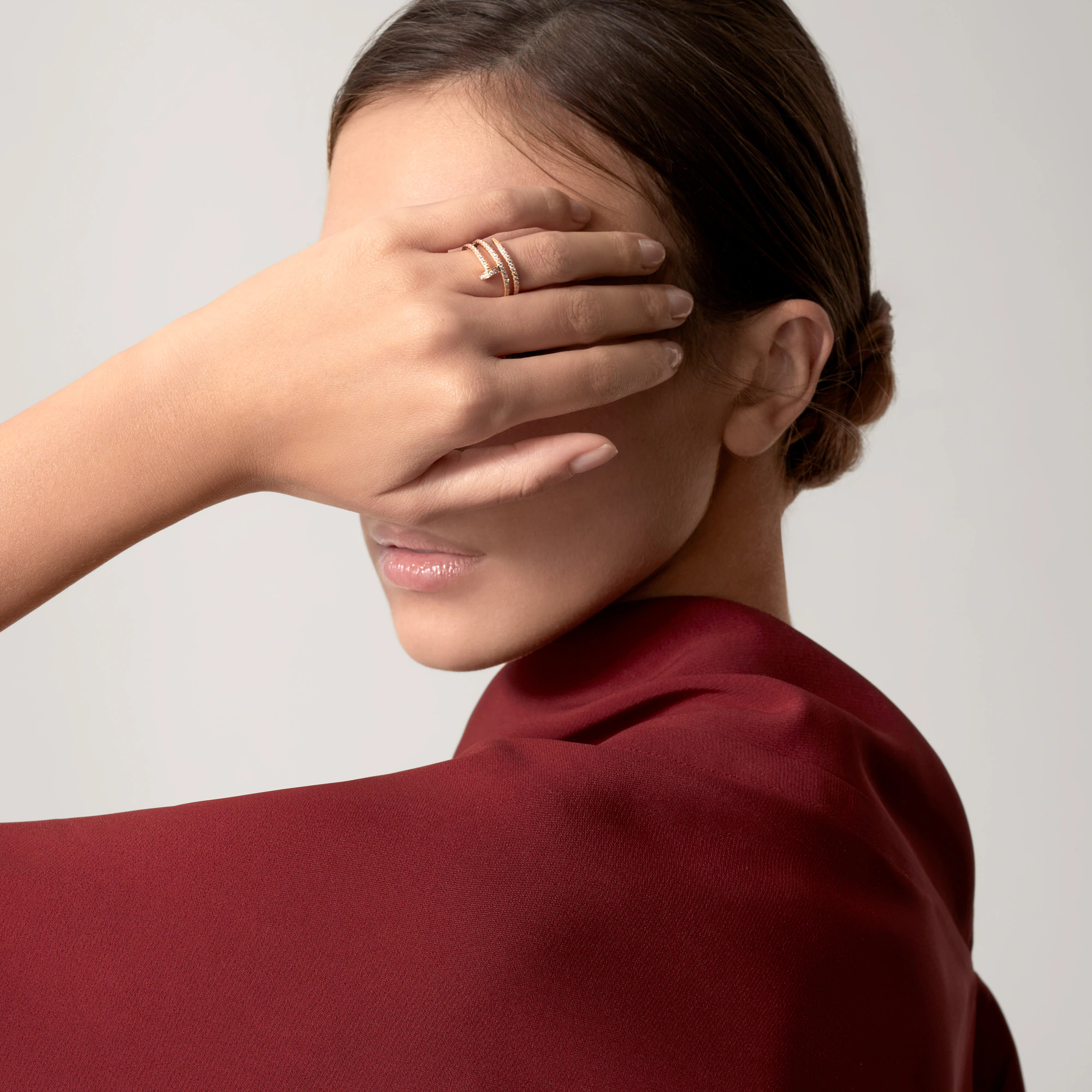 Carty Nails Infinity Wrap Ring ,Yellow Gold,Half-Paved