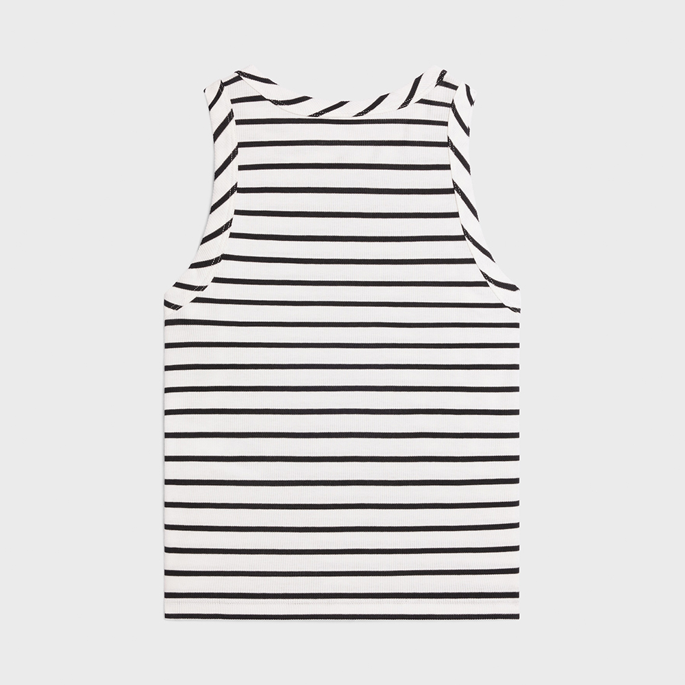 CELINE TRIOMPHE TANK TOP IN STRIPED SILK JERSEY #382515