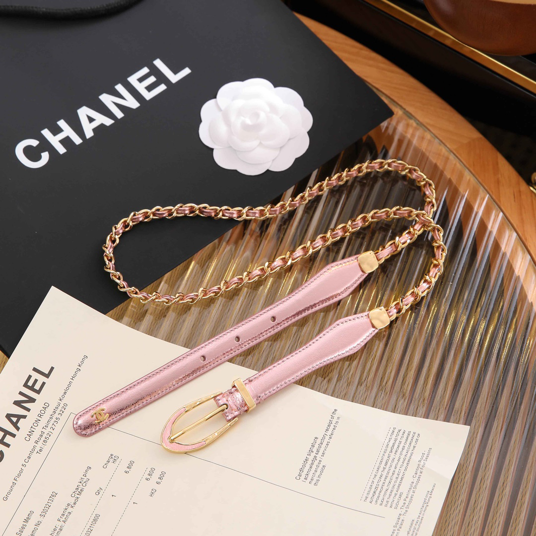 [TOP] CHANEL Chain Belt - White - 711 Luxury