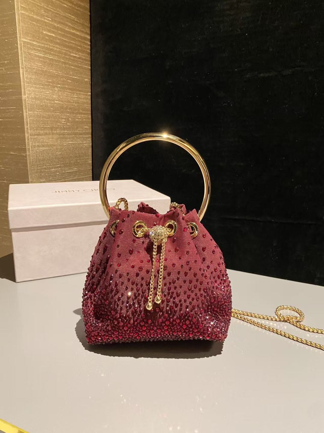 [TOP] JIMMY CHOO Bon Bon Bag 16x15x9.5cm - Red - 711 Luxury