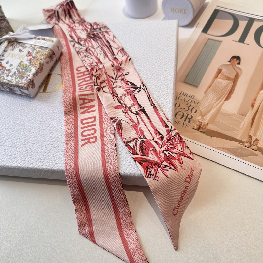 [TOP] Christian Dior Twilly Scarf - Pink - 711 Luxury
