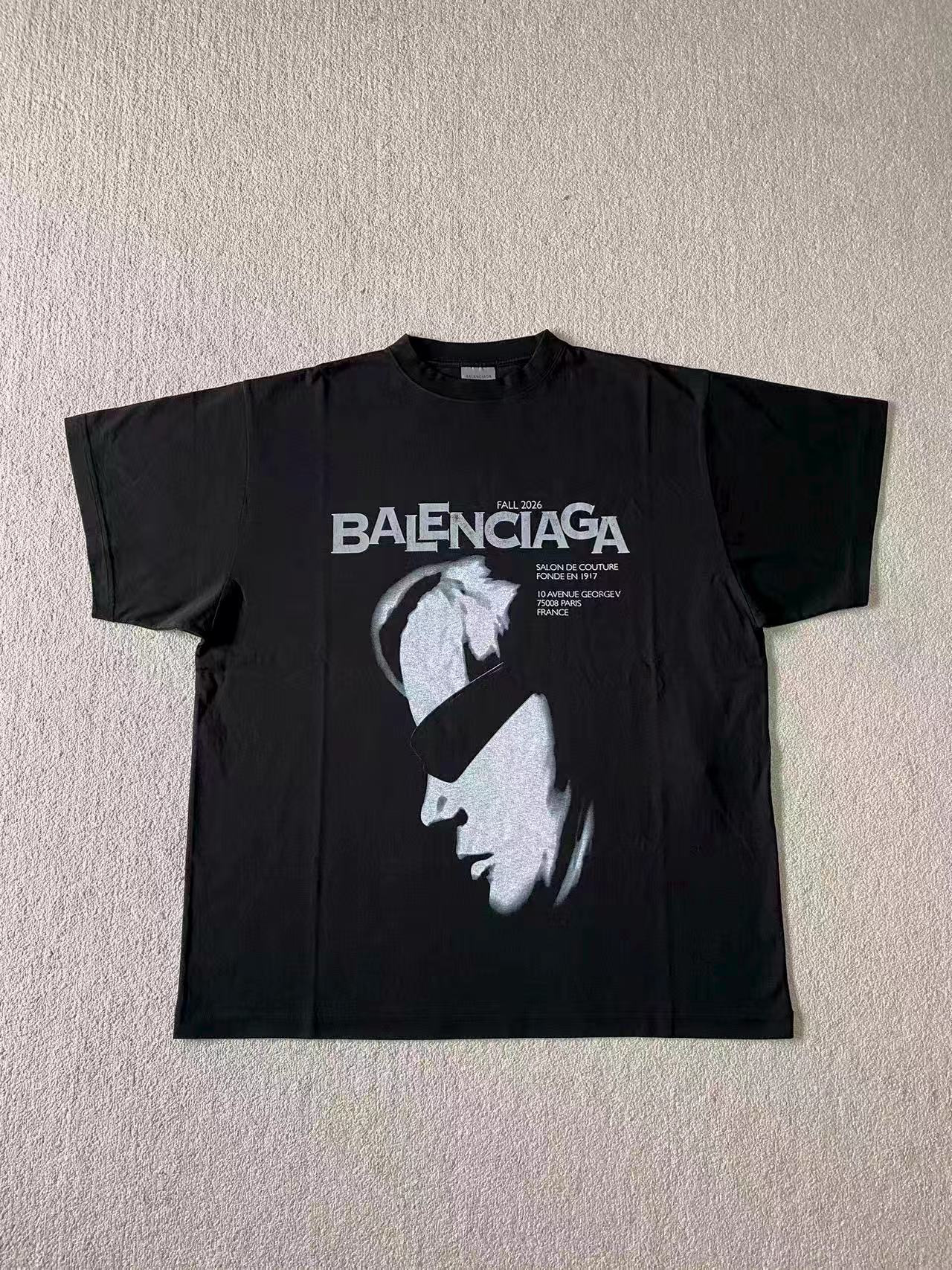 Balenciaga Sunglasses Printed Round Neck Short Sleeves #379886