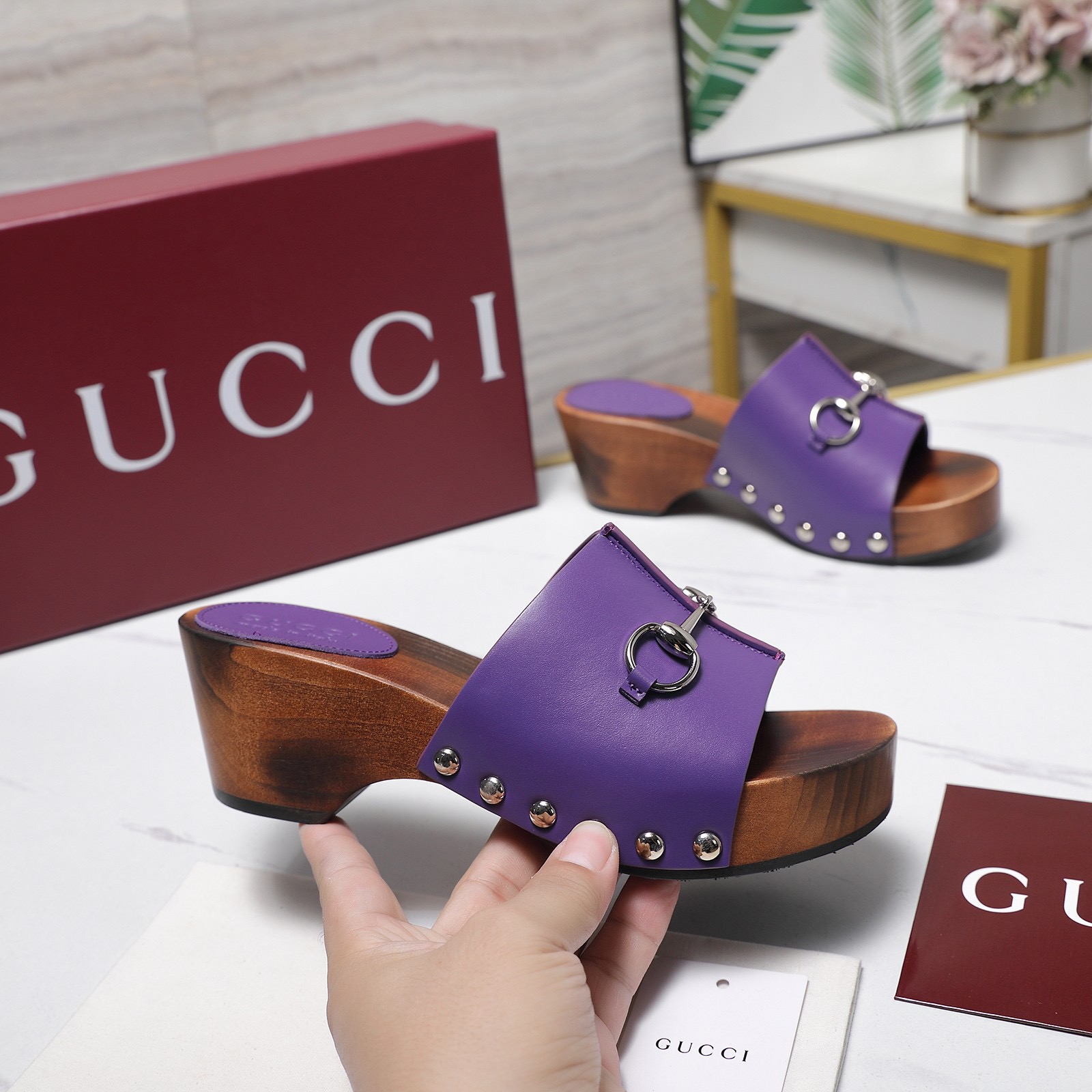 [TOP] GUCCI Platform Wooden-soled slides with Horsebit - Collections - 711 Luxury