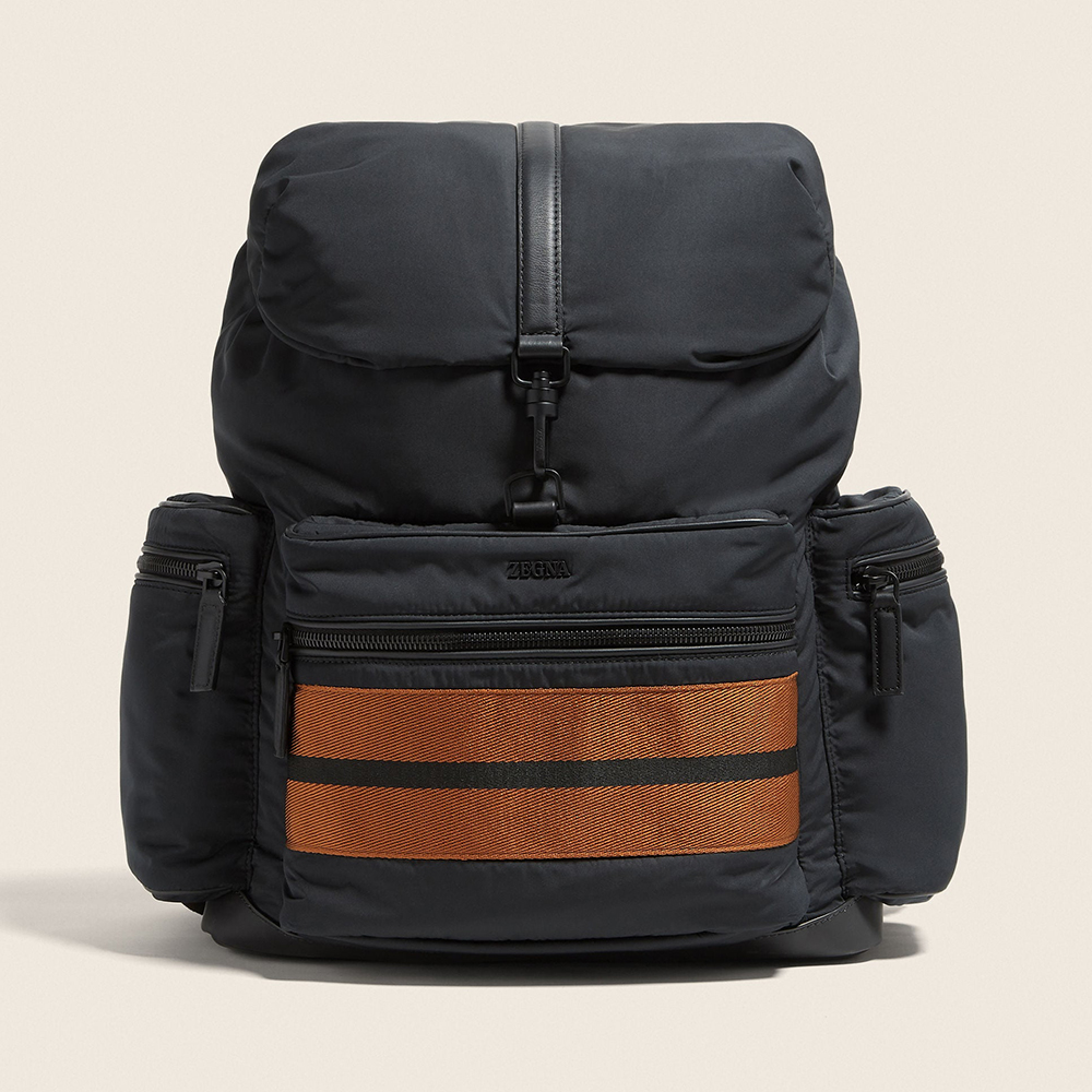 Designer black Bag Zegna Black Technical Fabric Special Backpack #395908 | Nigo Office