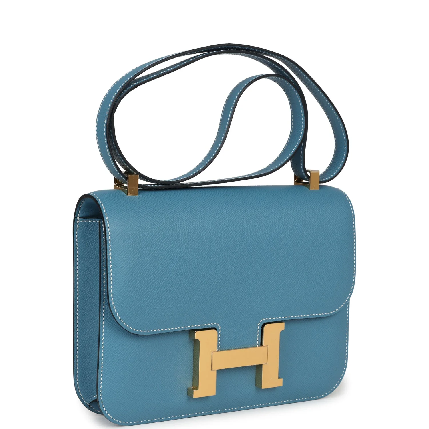 Hermes Constance  Blue Jean Epsom Gold Hardware