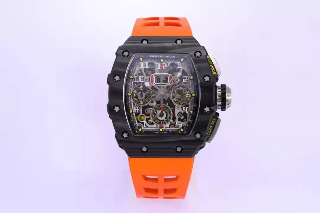 RM 11-03 Skeleton Orange Strap 41mm