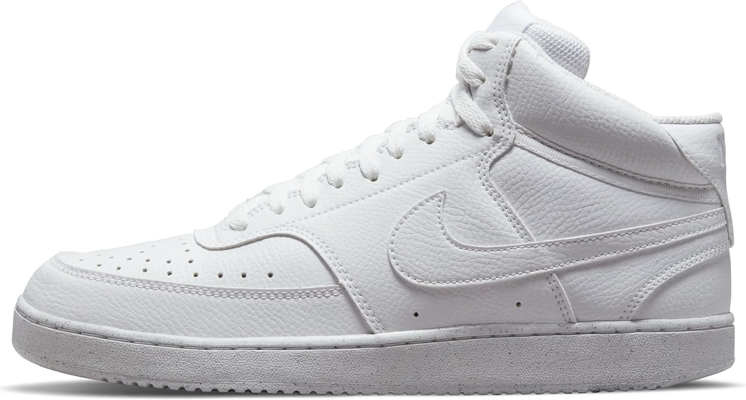 Nike Mens Court Vision Mid Next Nature White/White/White 8 Medium