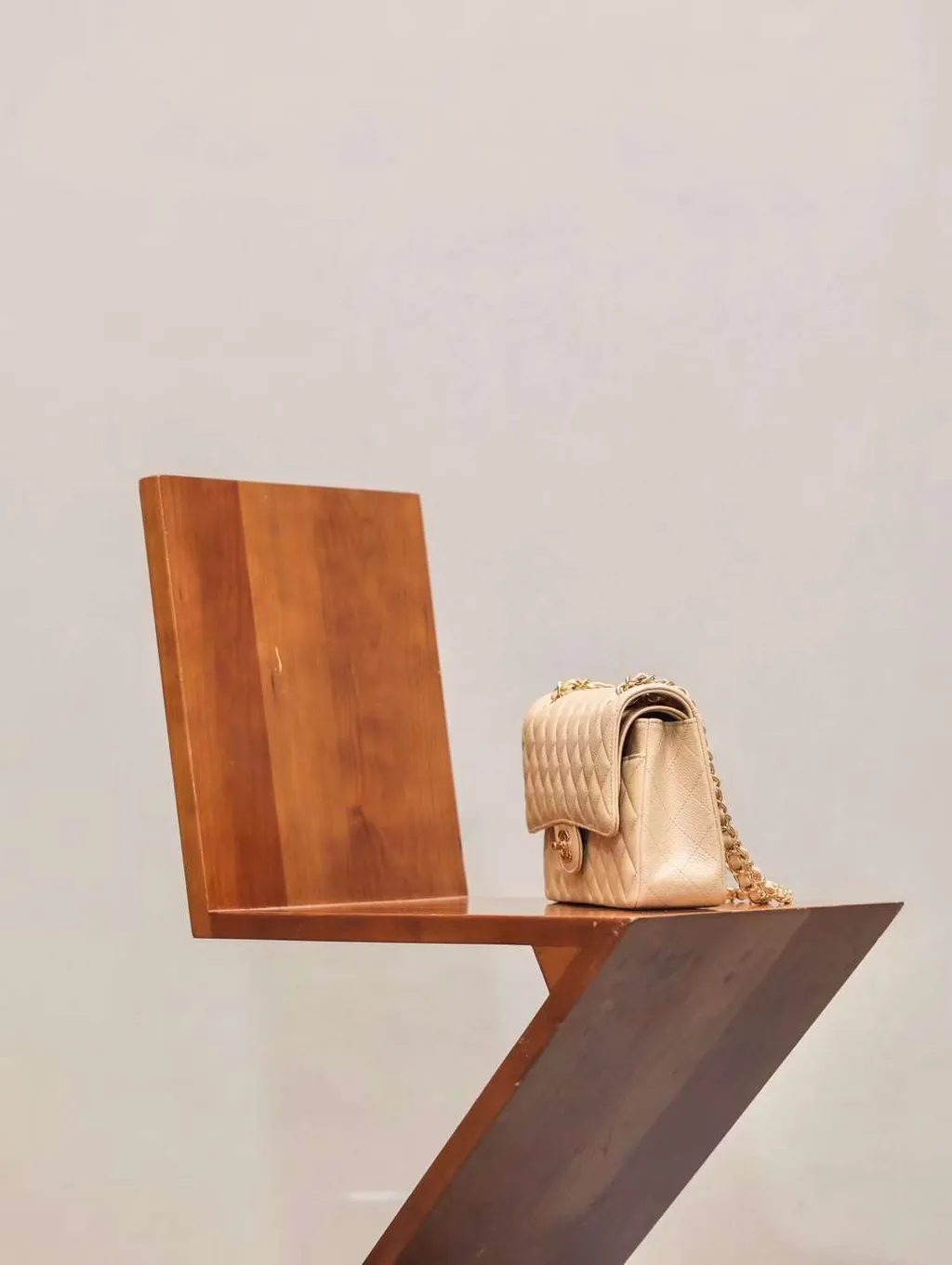 [TOP] CHANEL Classic Flap Bag 23cm - Apricot & GHW