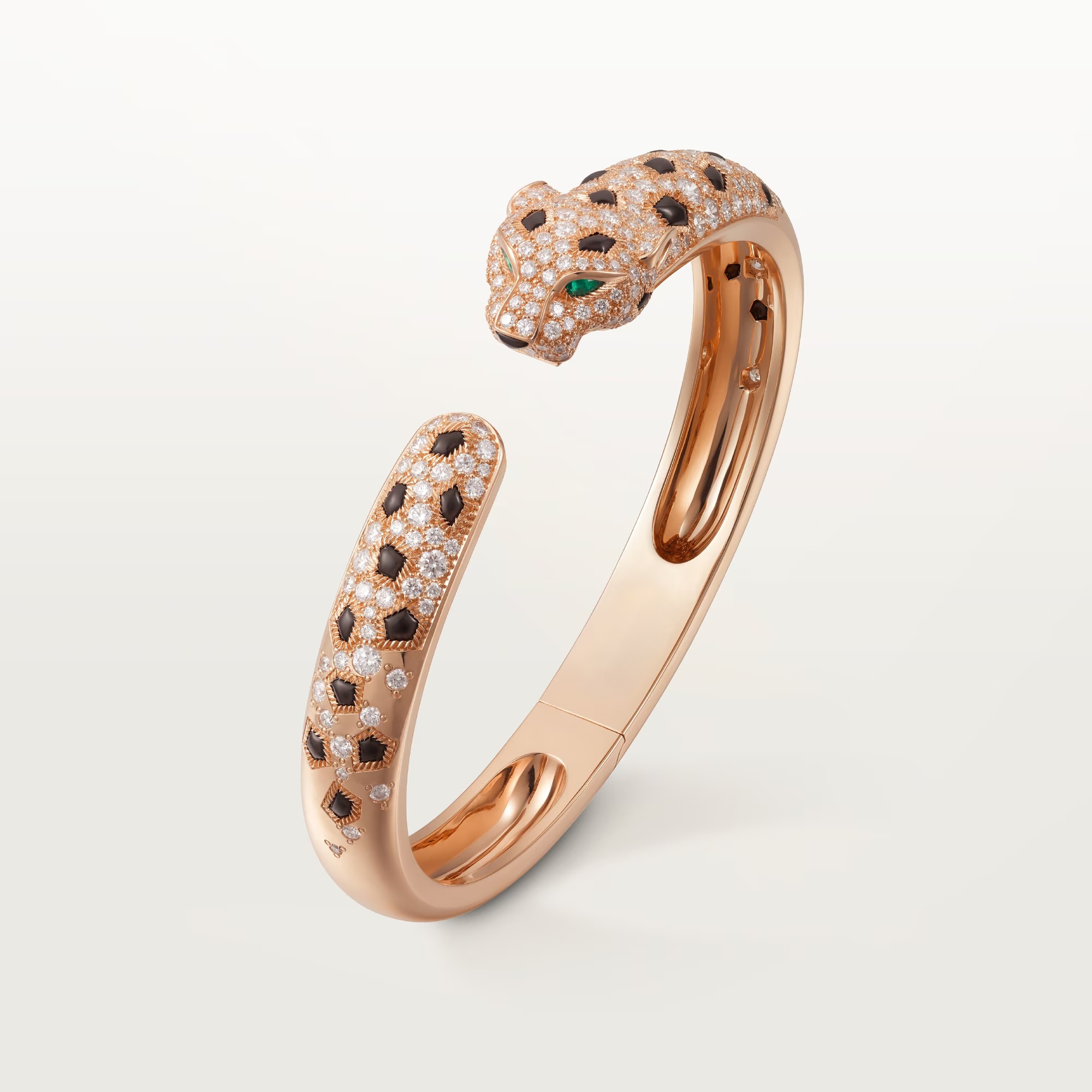 Carty Panther Motif Bracelet, Rose Gold, Medium Model Half-Paved