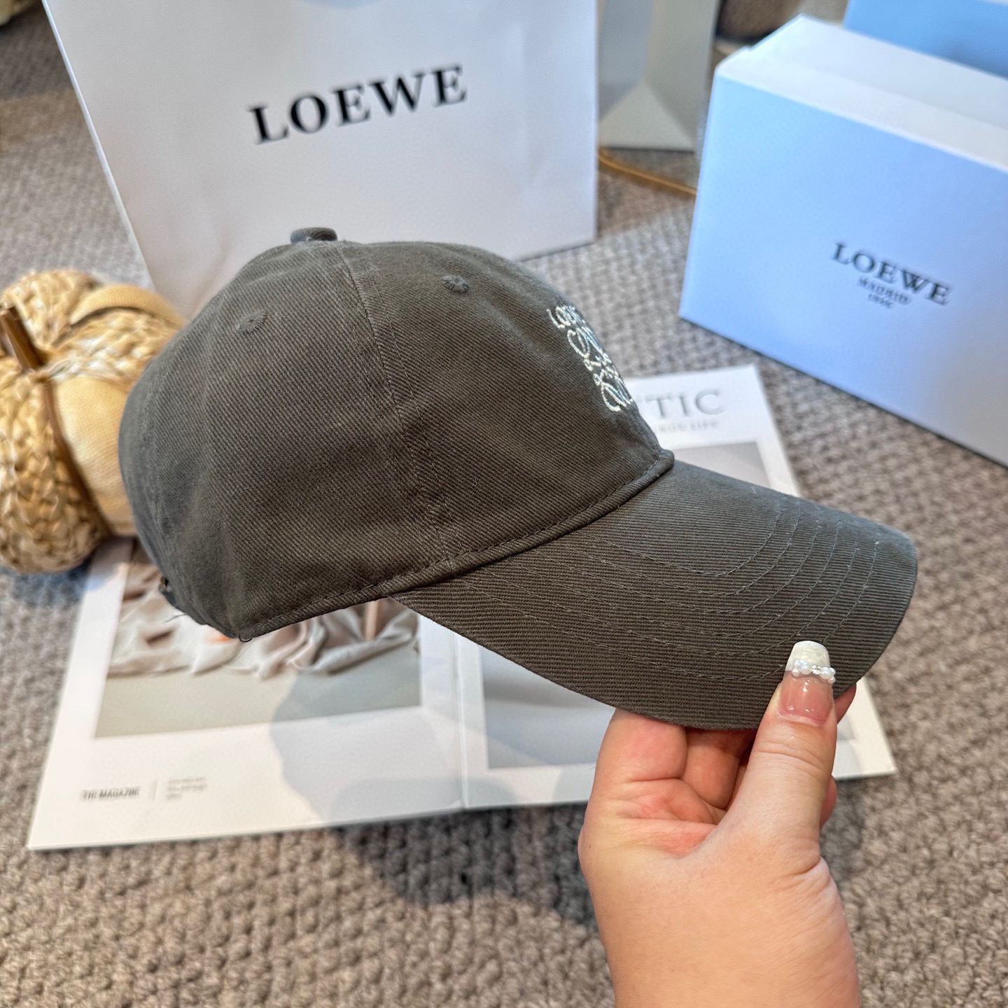 [TOP] LOEWE Baseball Cap - Grey - 711 Luxury