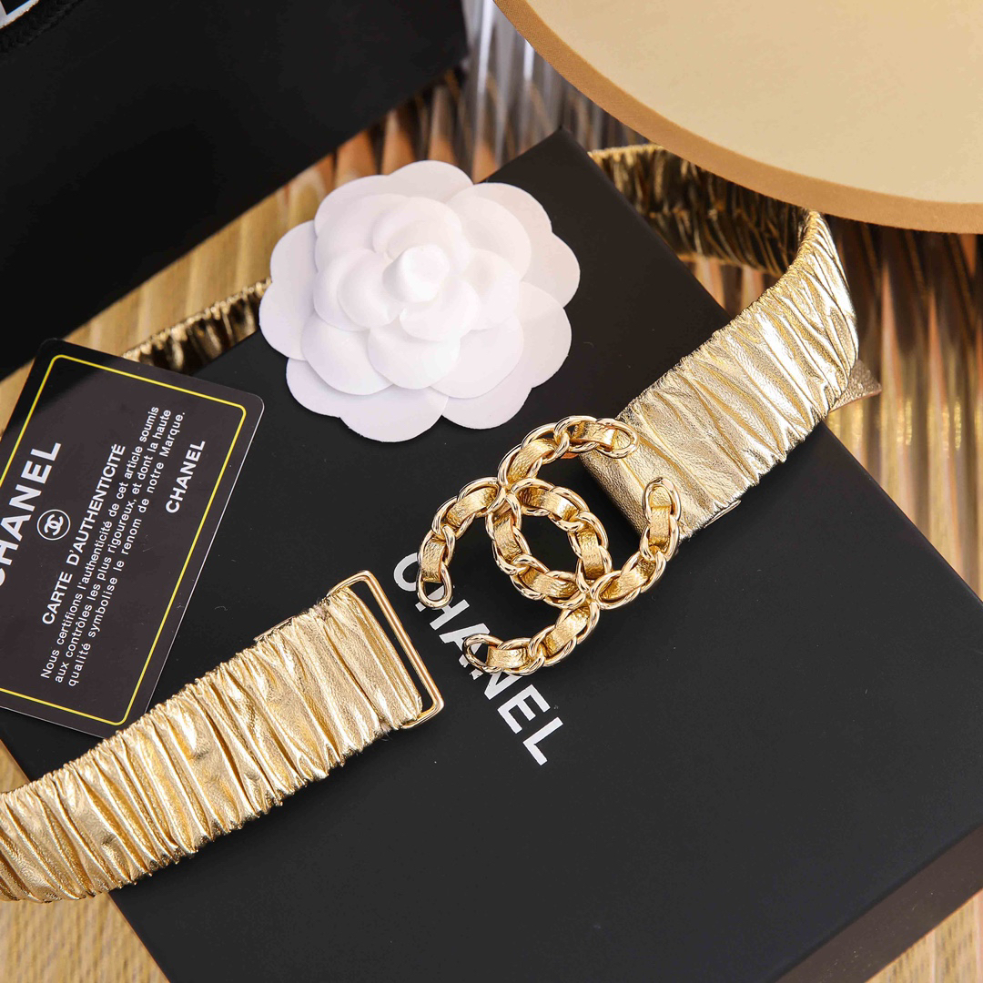 [TOP] CHANEL Elasticity Belt 4 Sizes - Gold - 711 Luxury