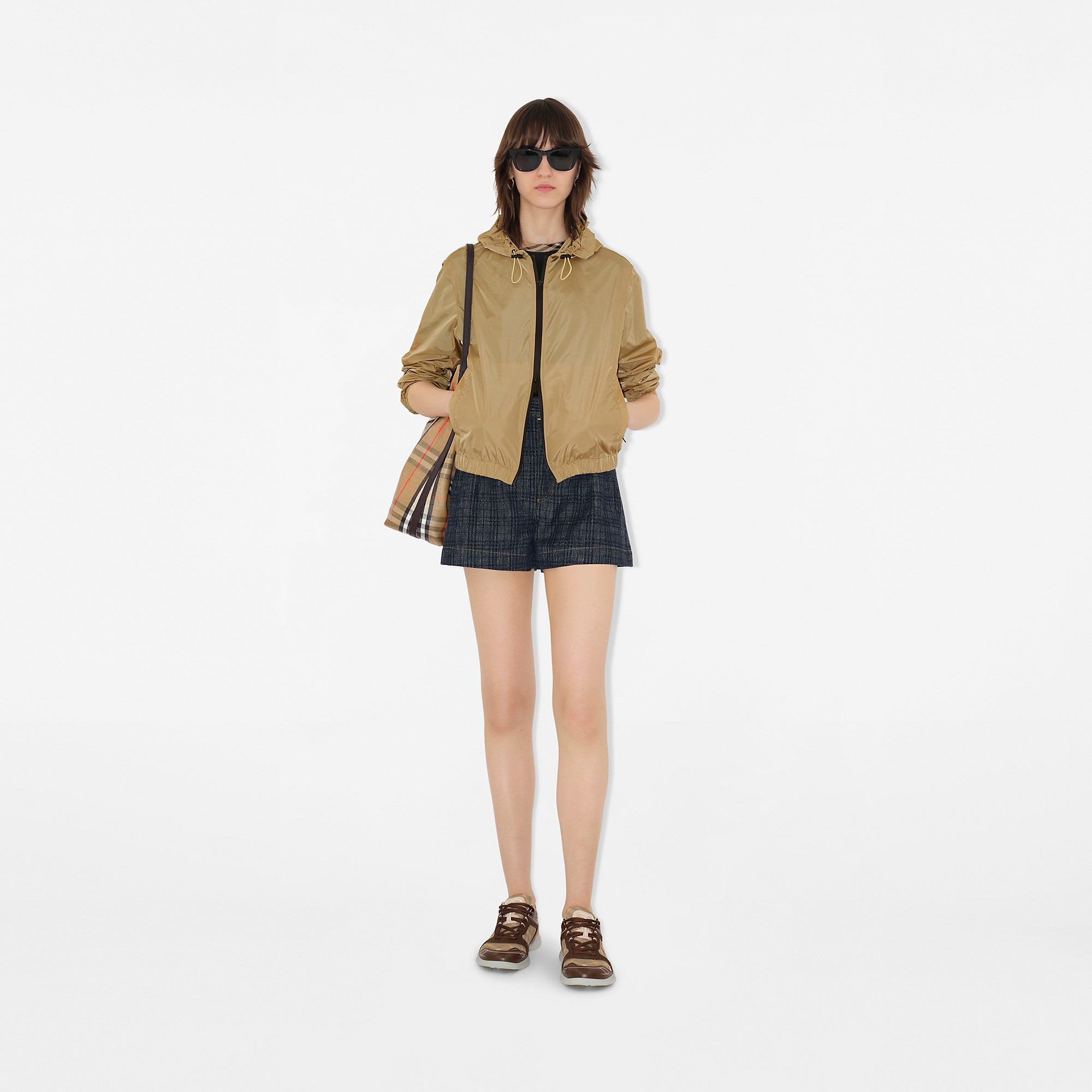 Burberry beige Clothing Burberry Knight Stamp Nylon Jacket in Flax beige #393743 View 2 | Nigo Office
