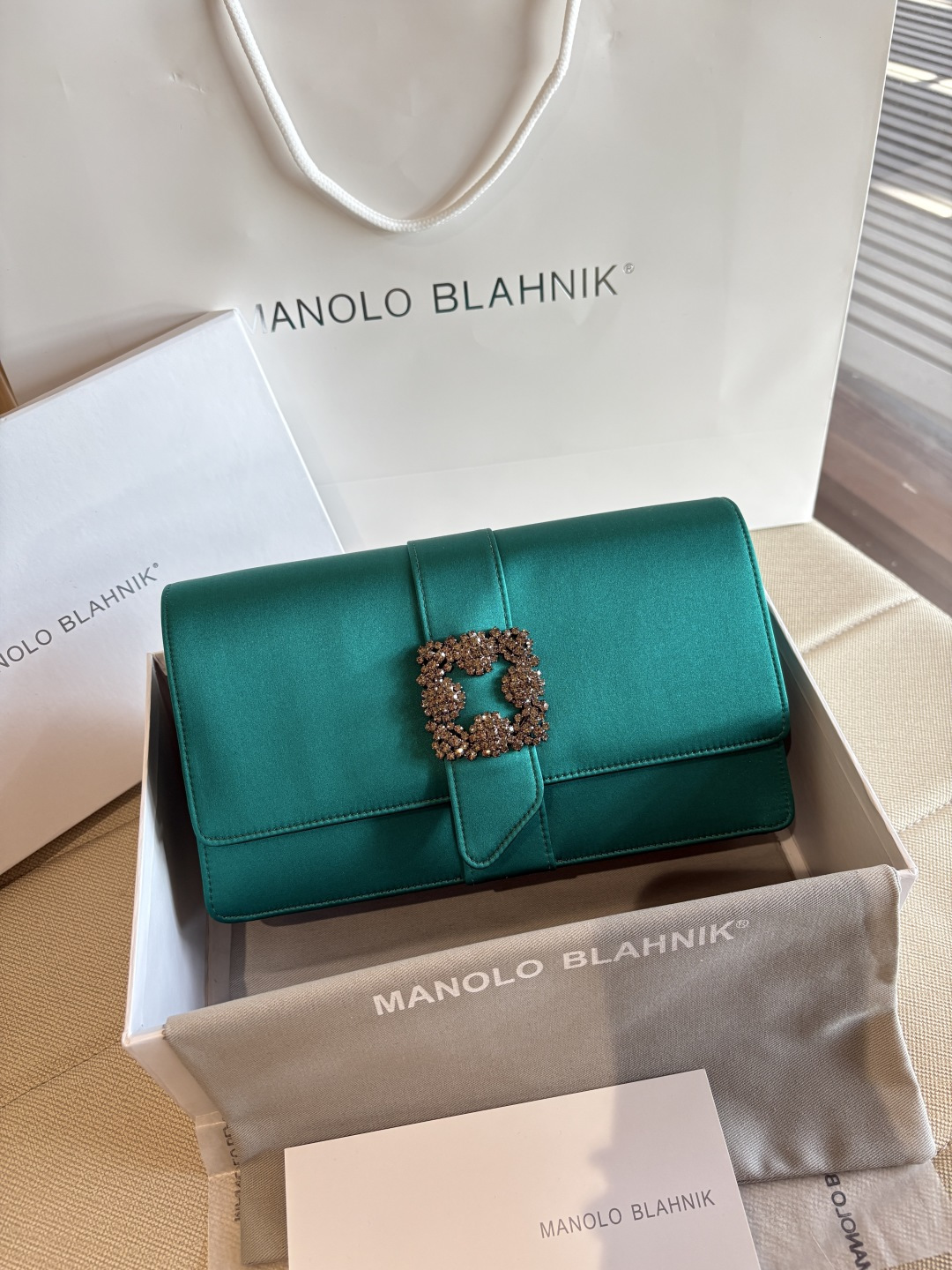 [TOP] MANOLO BLAHNIK Bag 12*24*6cm - Green - 711 Luxury