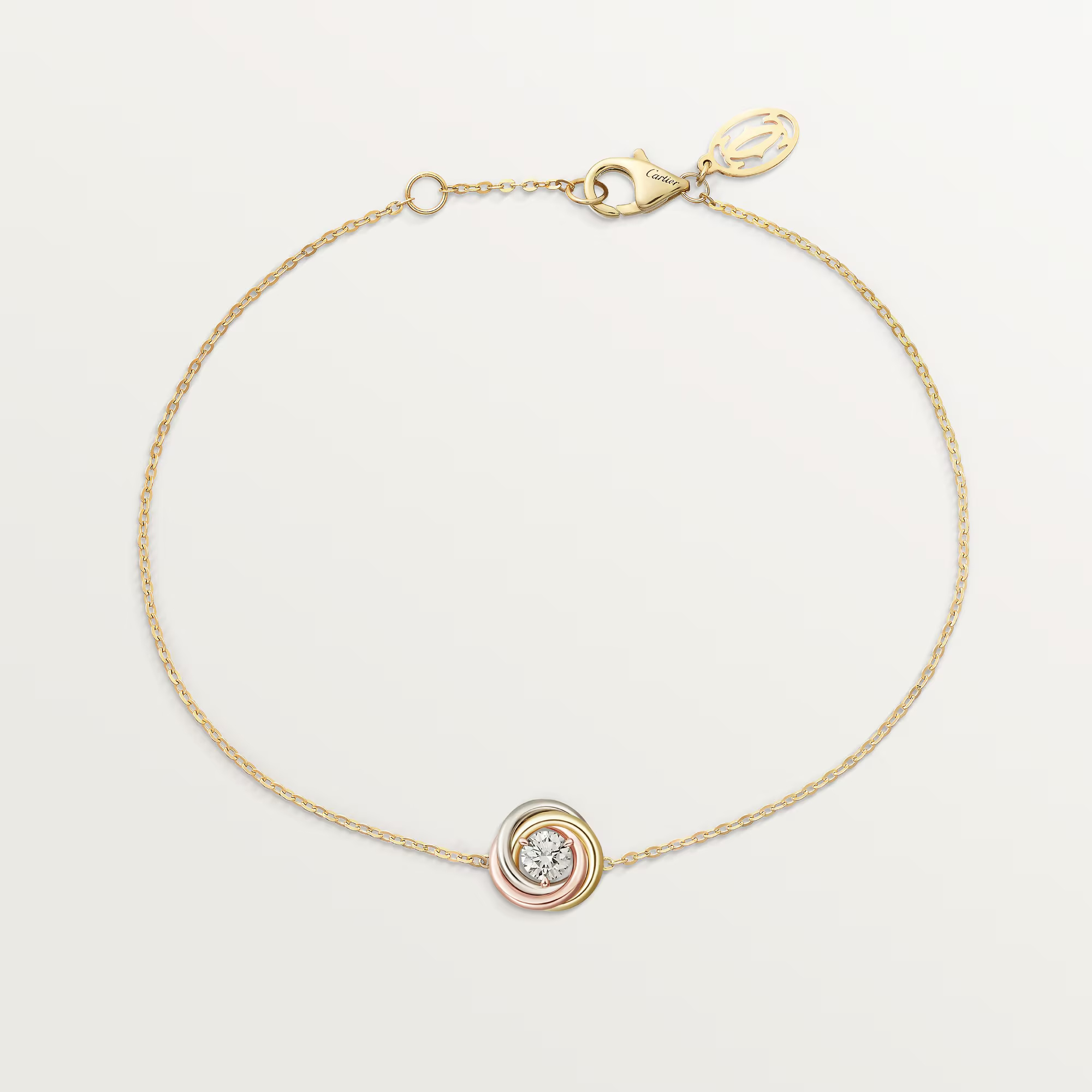 Carty Three Circles Bracelet, Three Tone, 1  Moissanite