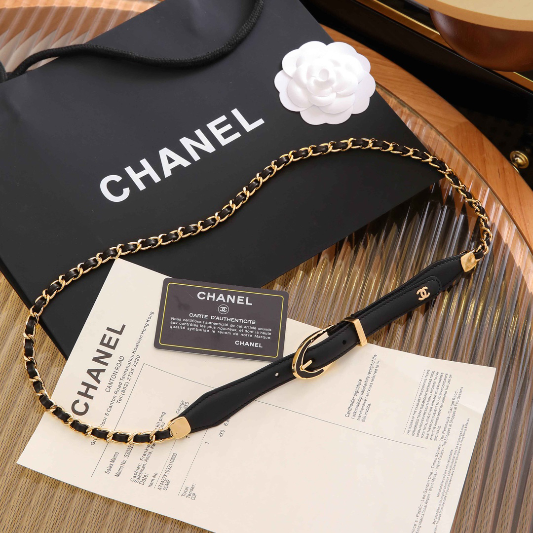 [TOP] CHANEL Chain Belt - Black - 711 Luxury