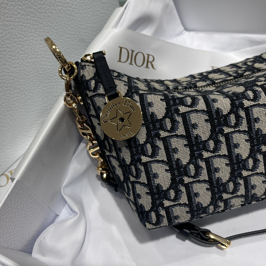 [TOP] Christian Dior Chain Hobo Bag 28.5*14.5*10cm - Black