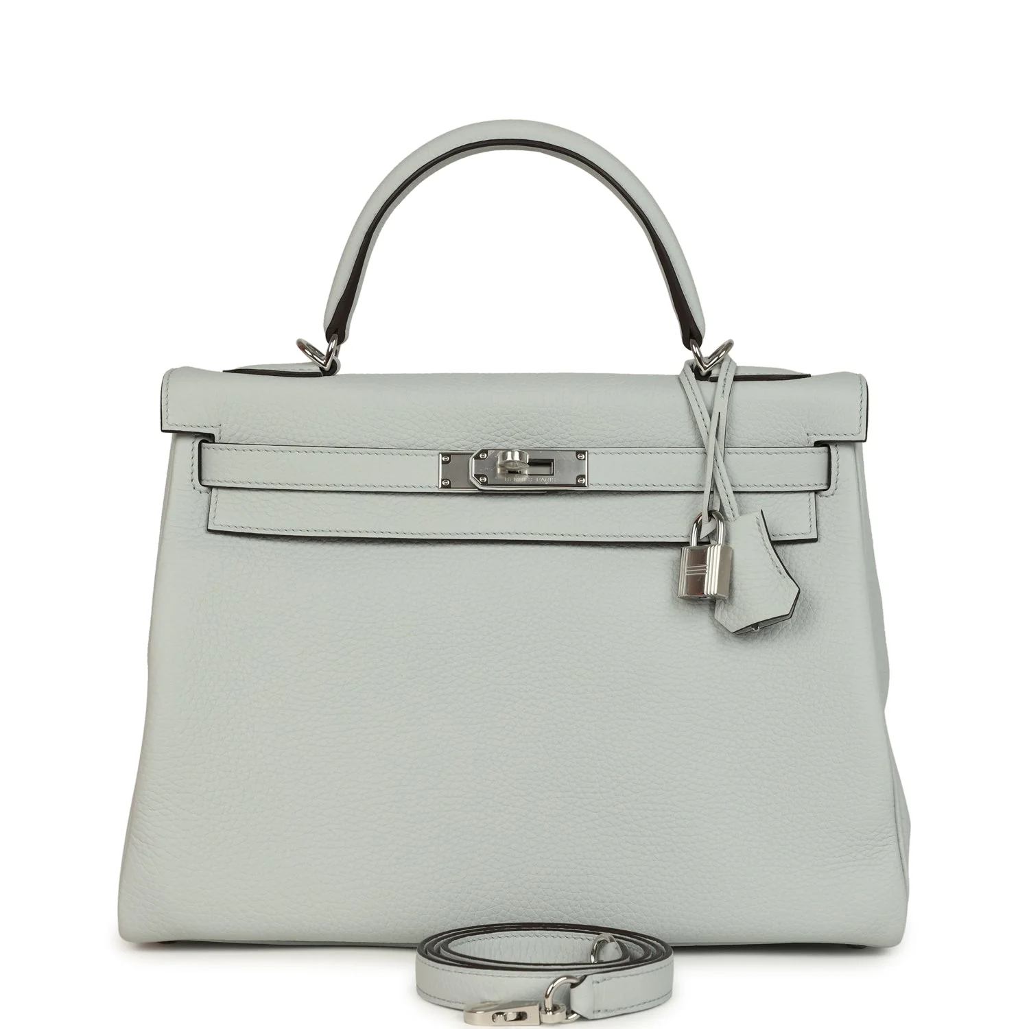 Hermes Kelly Retourne 3 Bleu Pale Clemence Palladium Hardware
