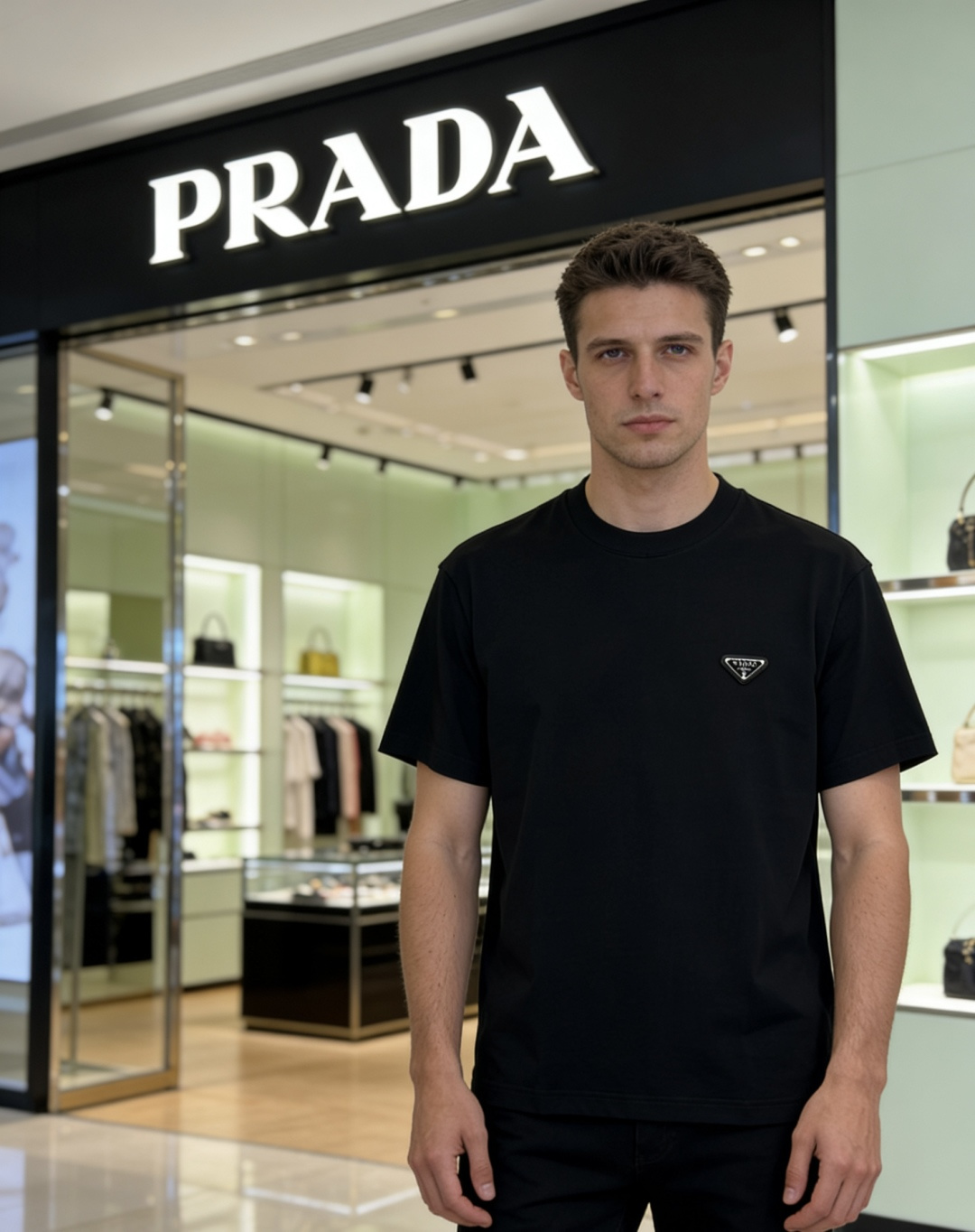 [TOP] PRADA Men's T-Shirt - Black