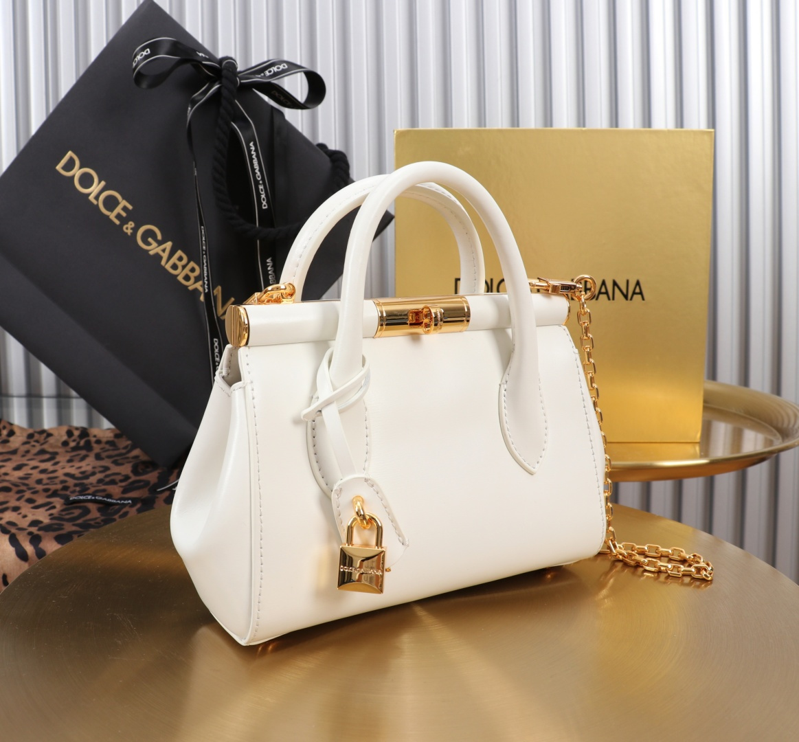 [TOP] Dolce & Gabbana D&G Marlene Bag Calfskin 19x13.5x7cm - White - 711 Luxury