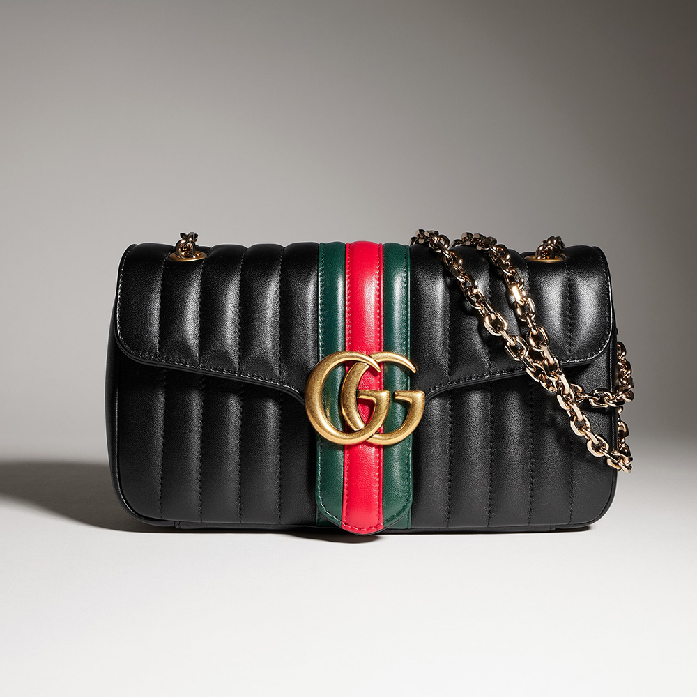 Gucci black Bag GUCCI Jetset GG Marmont Medium Shoulder Bag in Black Leather#395203 | Nigo Office