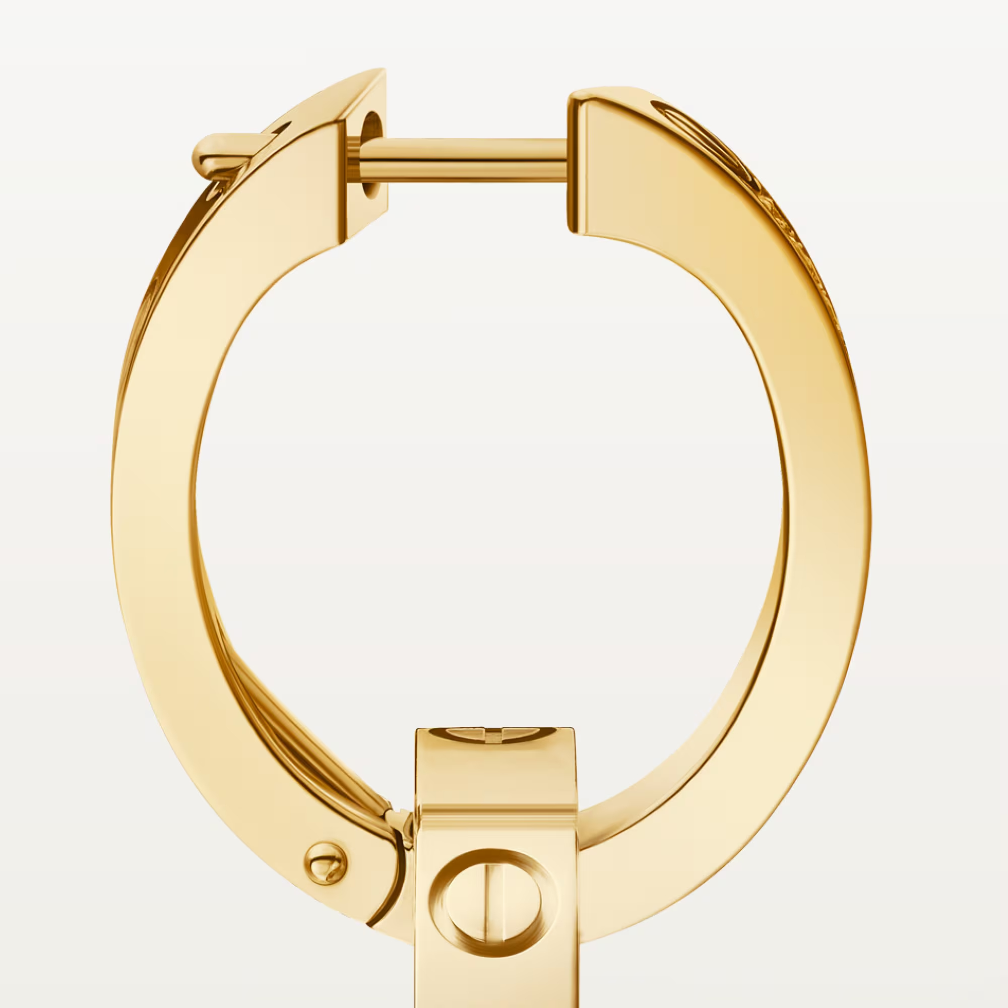 Carty Love Luna Loop Earrings, Yellow Gold, Multiwear Half-Paved