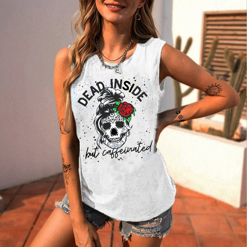 Dead Inside Skull Rose Women's Tank Top