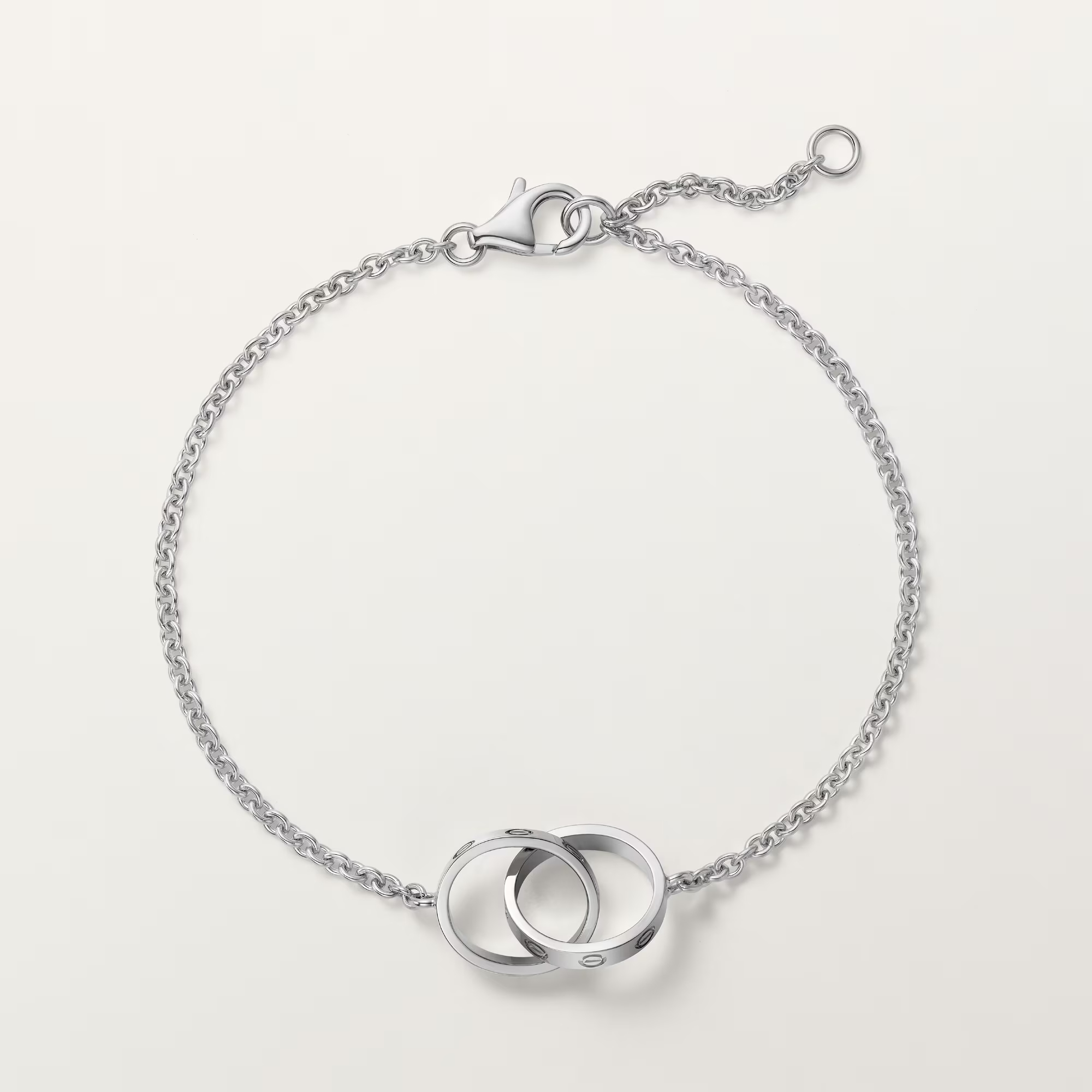 Carty Love Luna Loop Bracelet, White Gold, Chain
