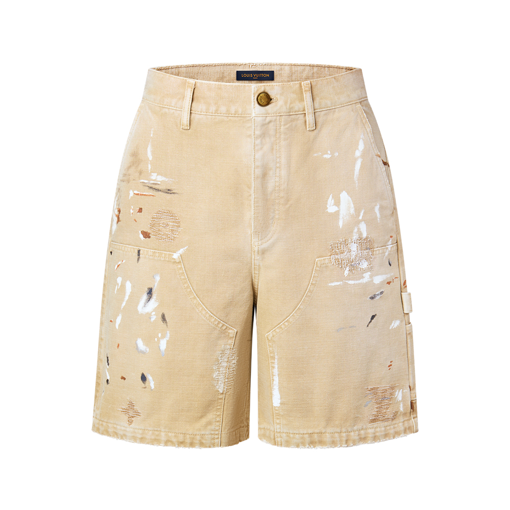 LOUIS VUITTON Embellished Denim Carpenter Shorts #386538