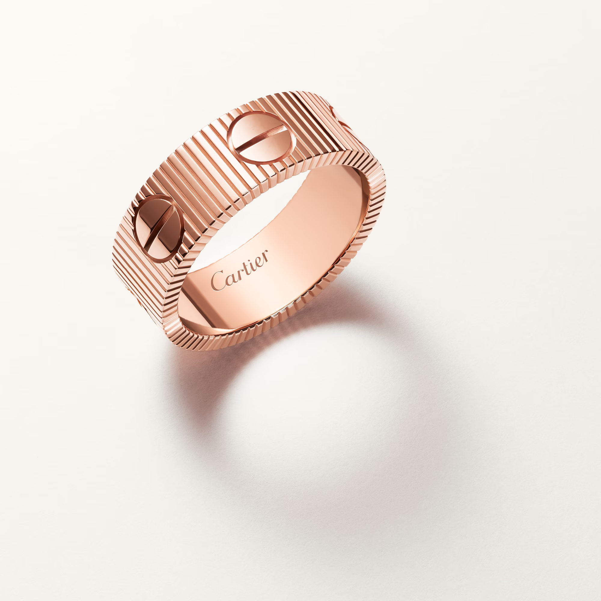 Carty Love Stripe Ring, Rose Gold