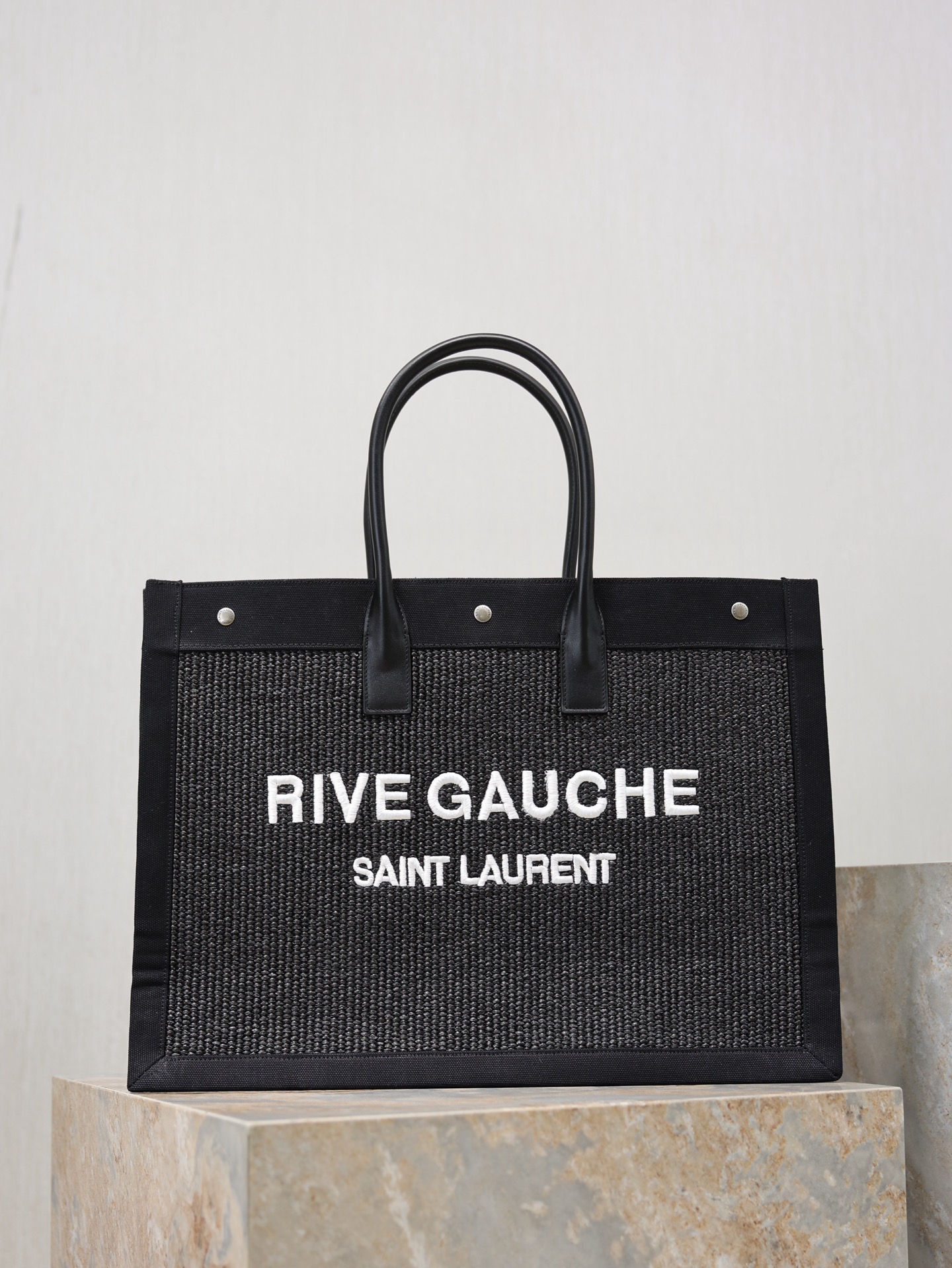 [TOP] Yves Saint Laurent YSL Rive Gauche Tote Bag 48x36x16cm - Black - 711 Luxury