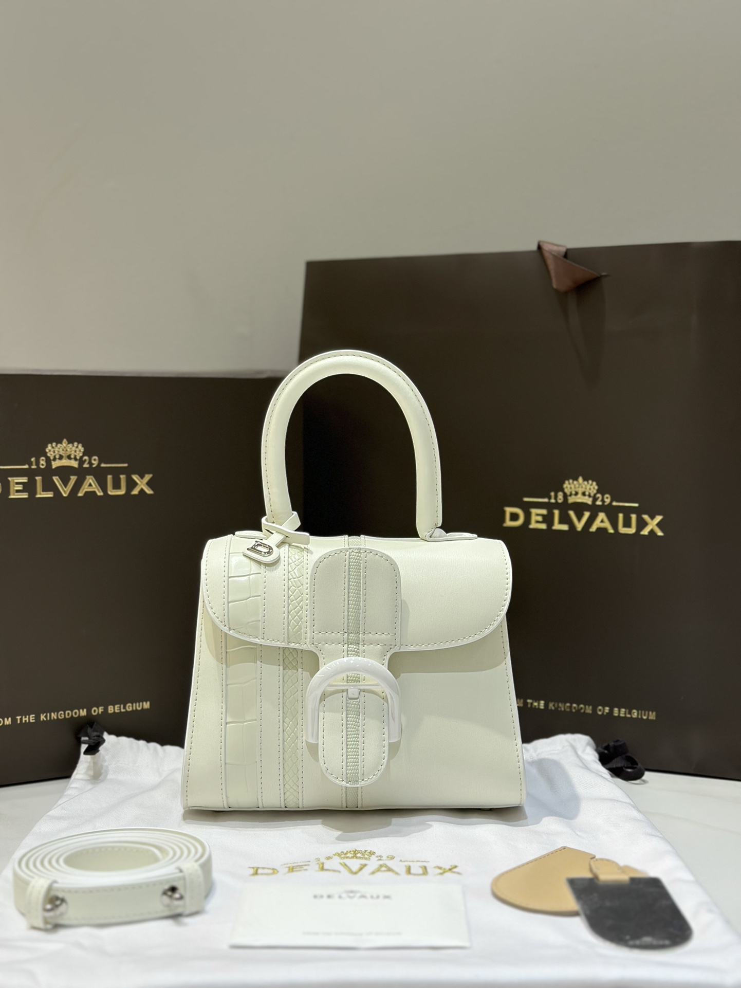 [TOP] Delvaux Brillant Bag Box Leather 20cm - White - 711 Luxury
